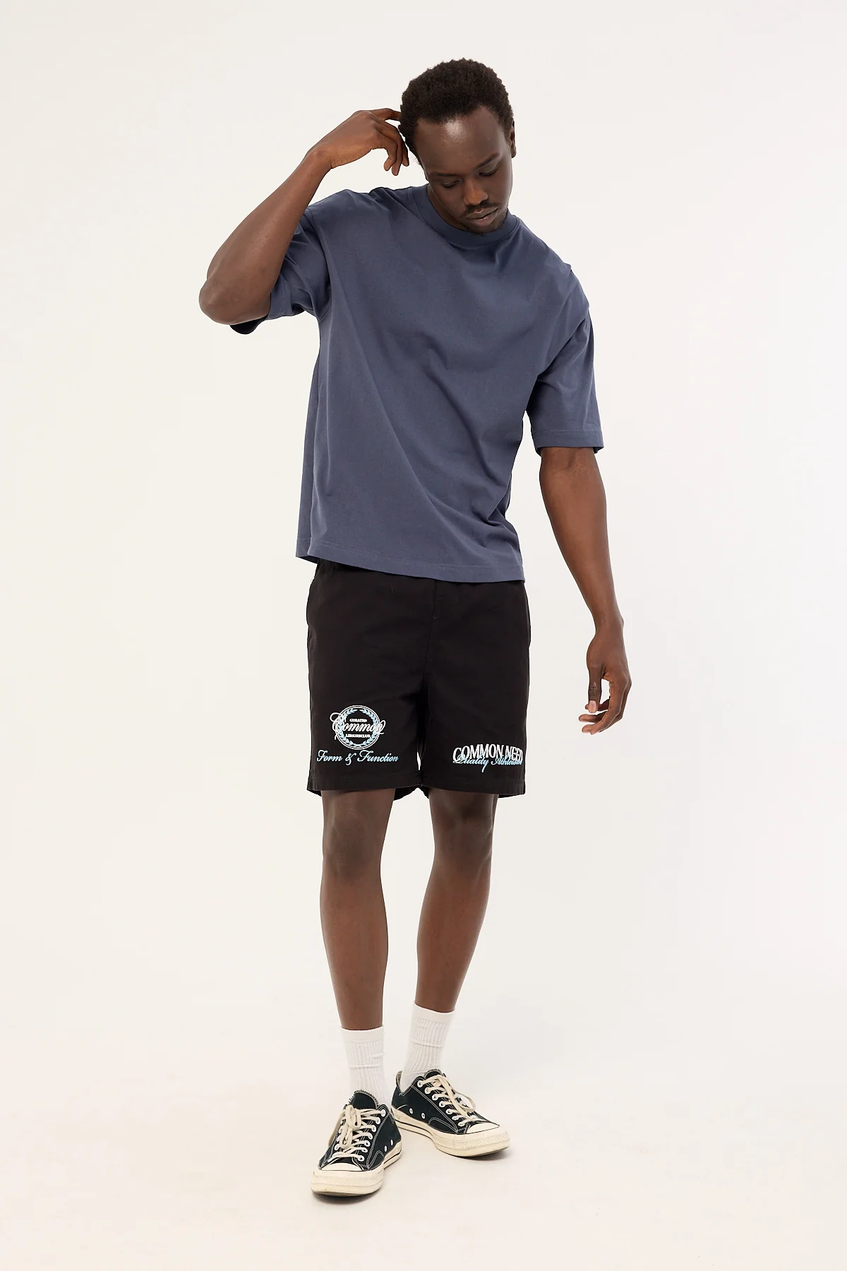 Common Need Enroll Elastic Waist Short Black