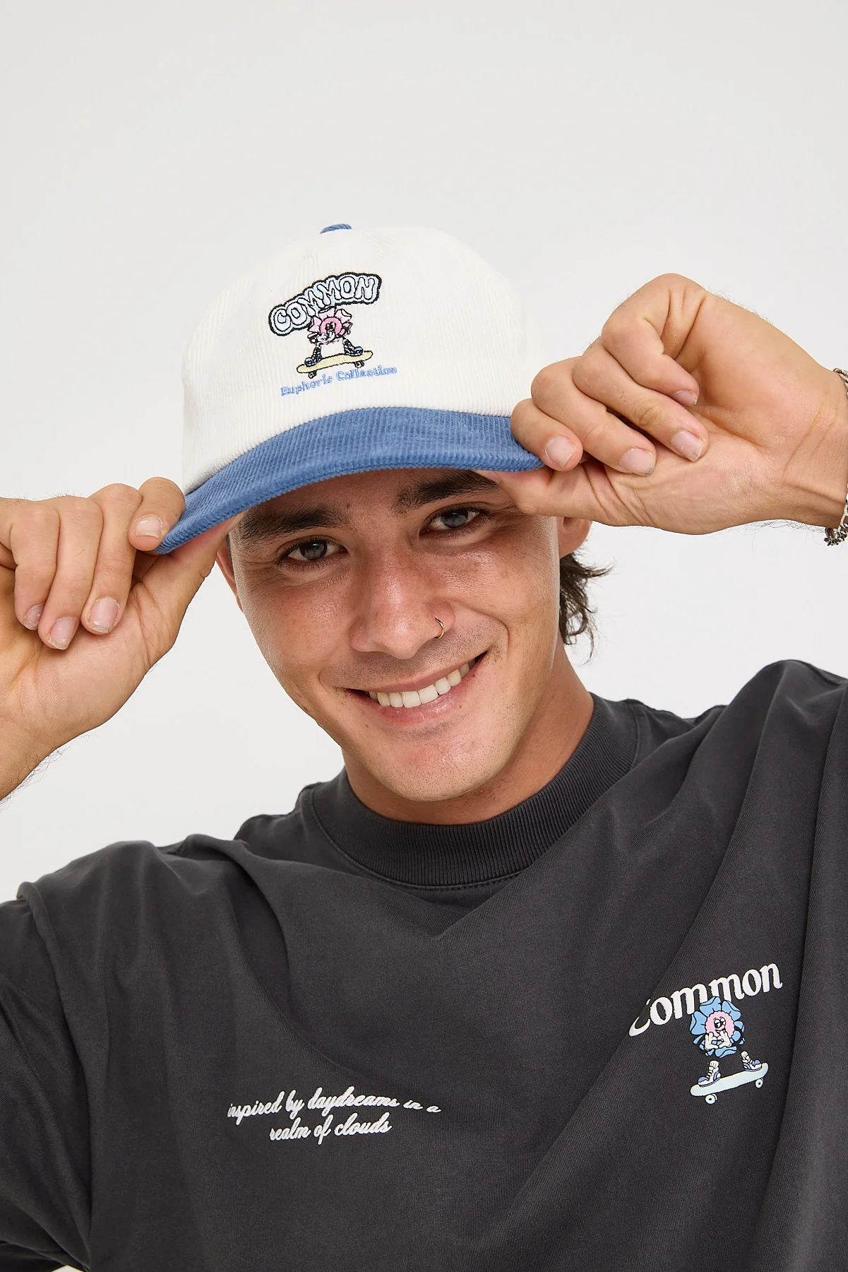 Common Need Euphoria Cord Skate Cap White/Blue - Image 4