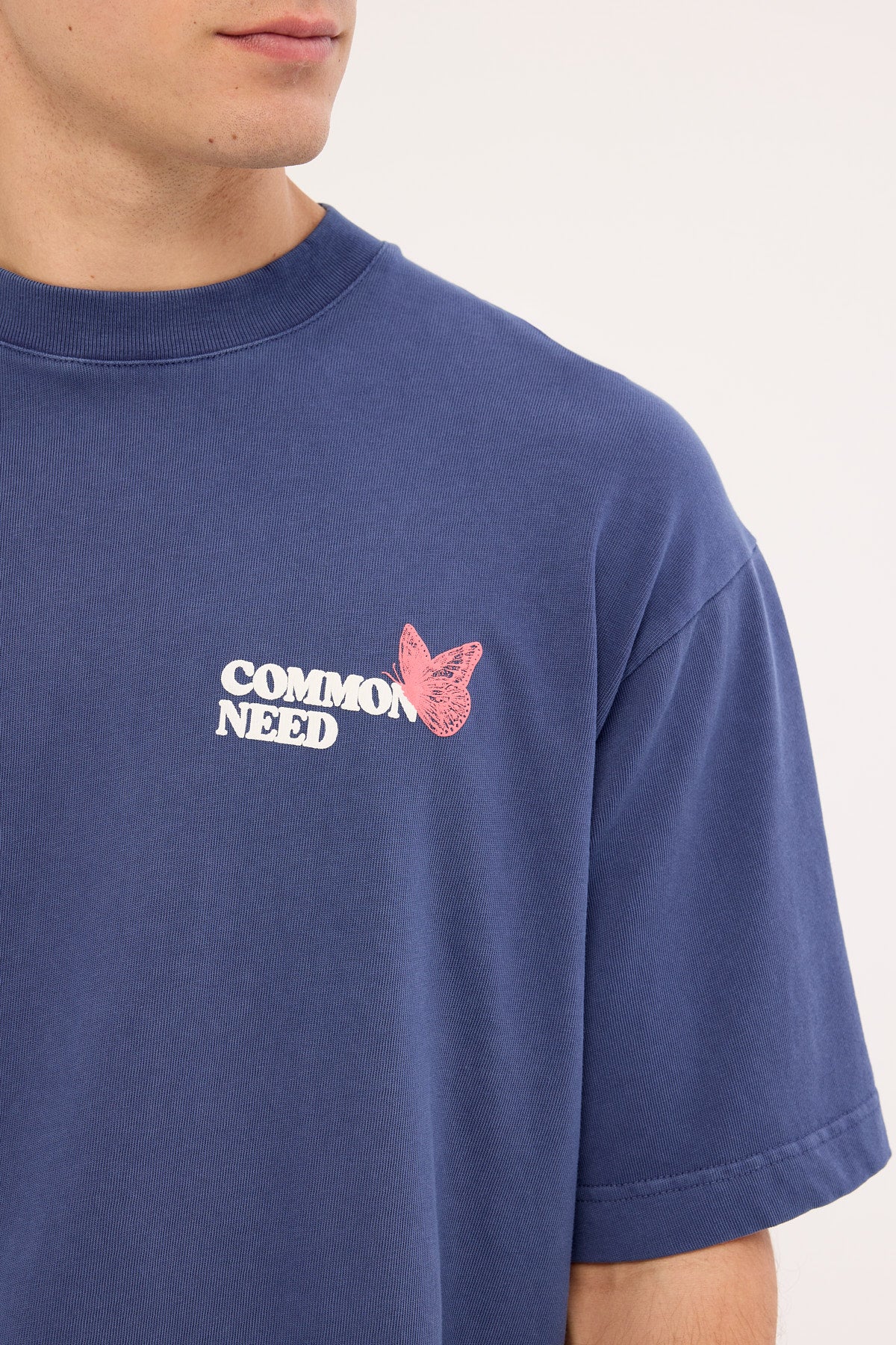Common Need Fable Heavyweight Boxy Tee Washed Light Navy - Image 4