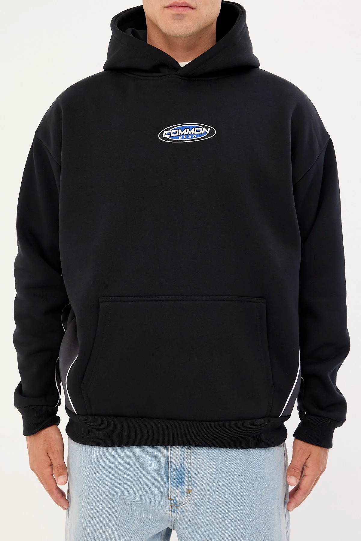 Common Need Fastlane Oval Boxy Hoodie Black - Image 6