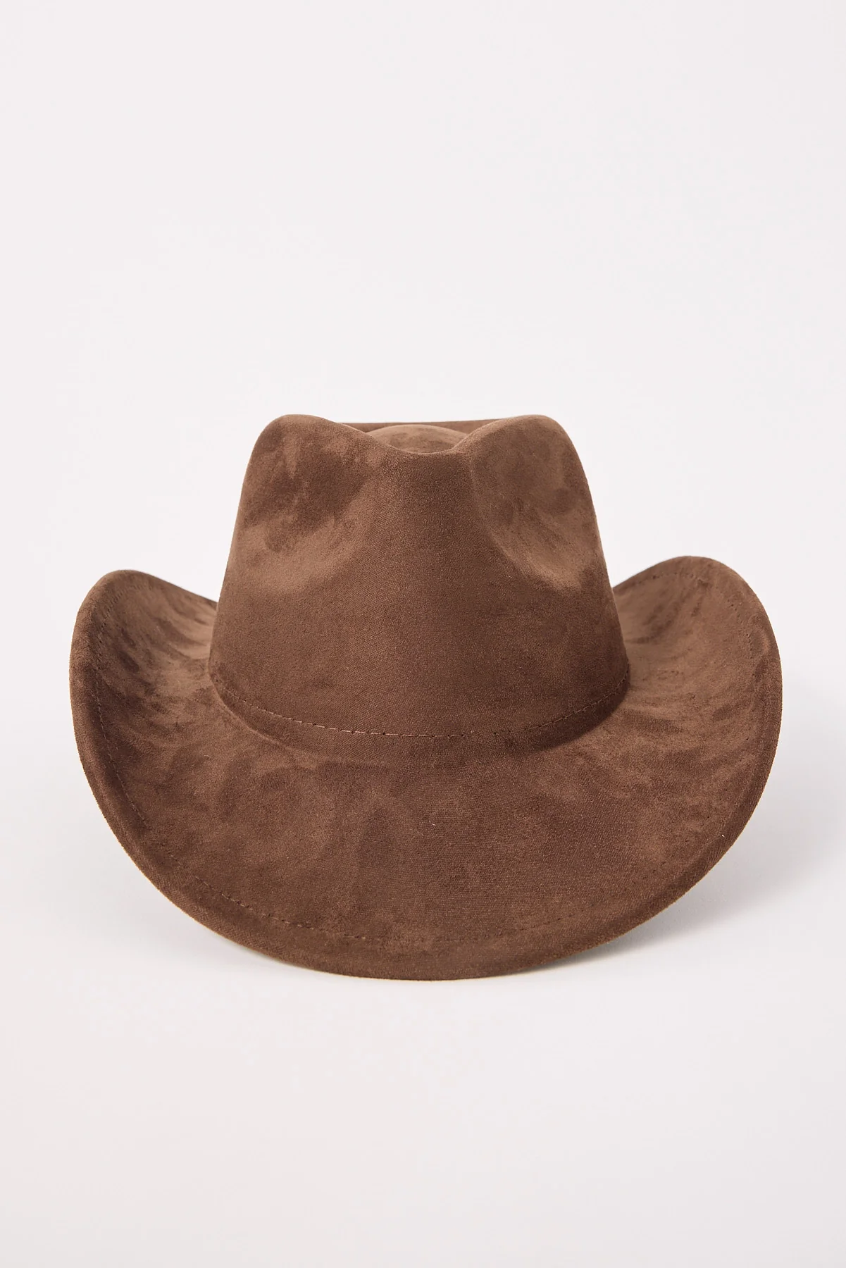 Common Need Faux Suede Cowboy Hat Brown
