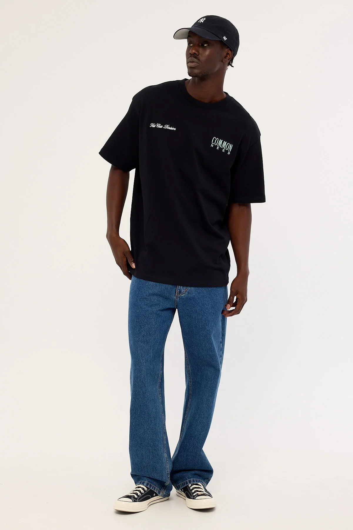 Common Need First Class Heavyweight Boxy Tee Black - Image 2