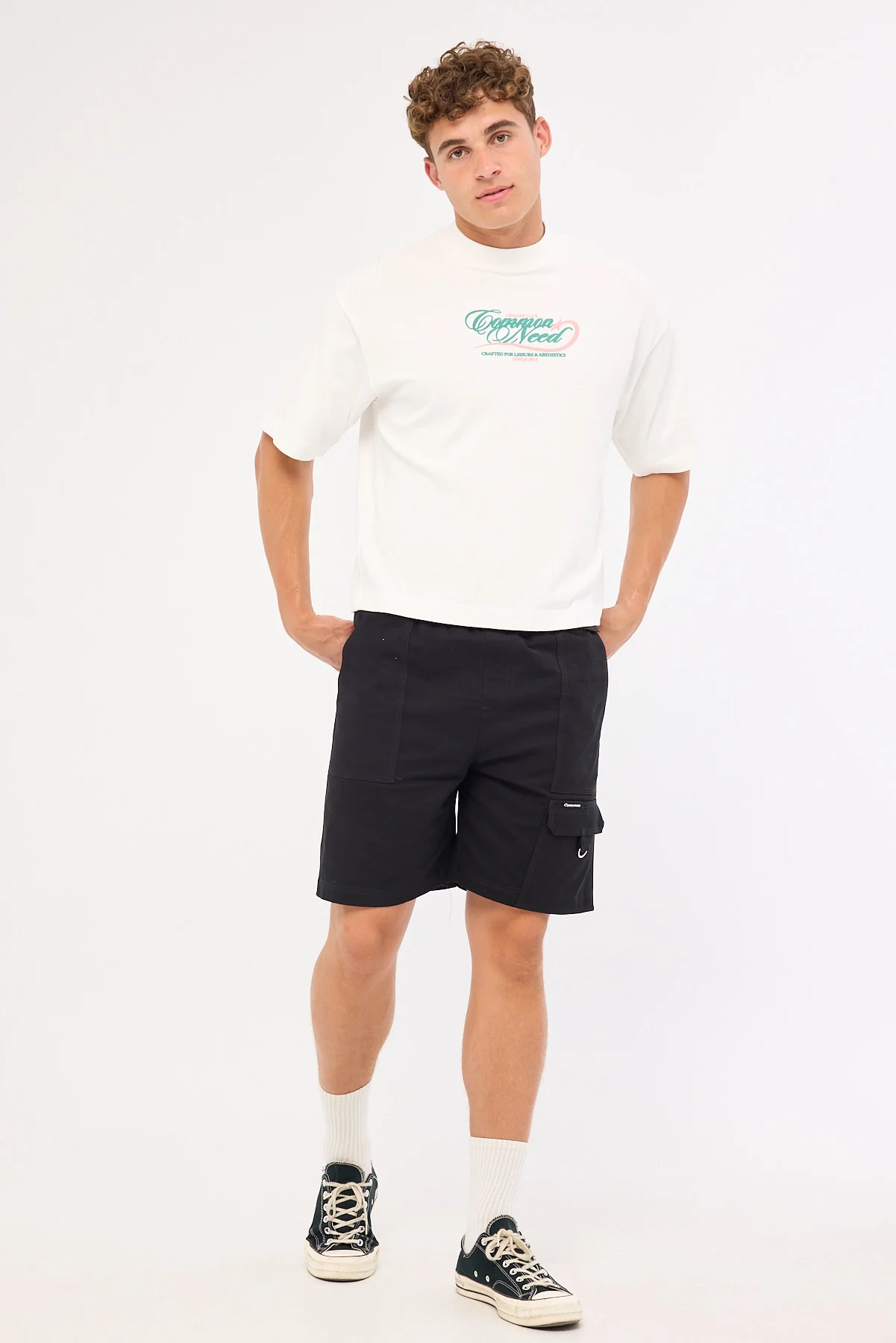 Common Need Flashpoint Cropped Heavyweight Easy Tee Cloud White - Image 2