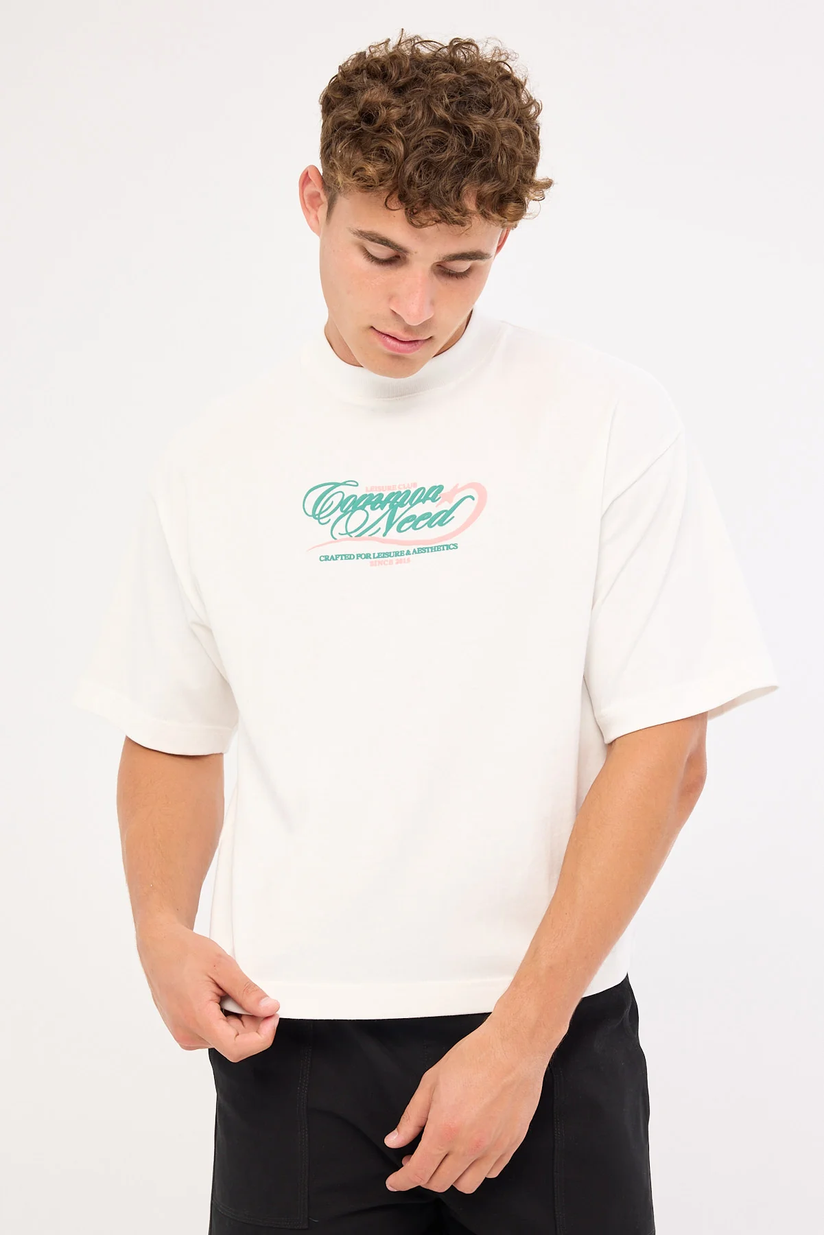 Common Need Flashpoint Cropped Heavyweight Easy Tee Cloud White - Image 3