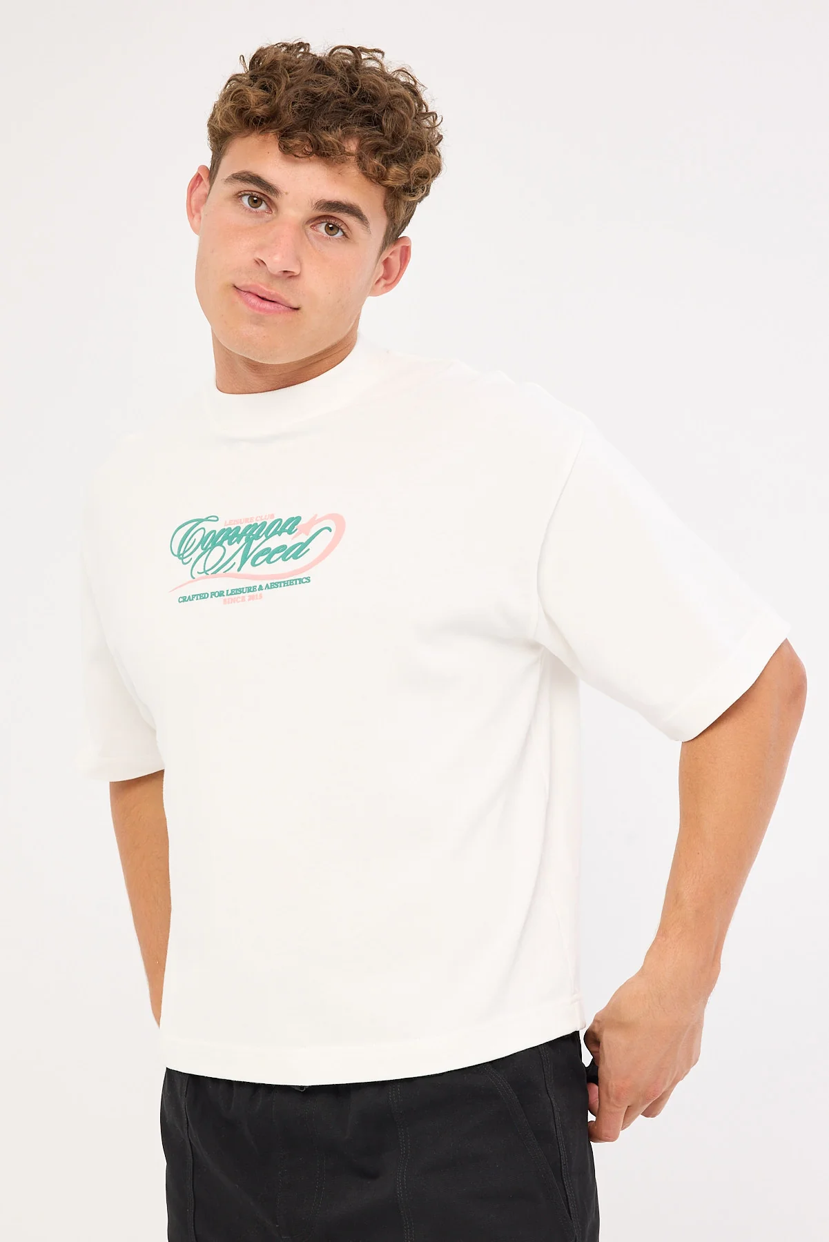 Common Need Flashpoint Cropped Heavyweight Easy Tee Cloud White - Image 4