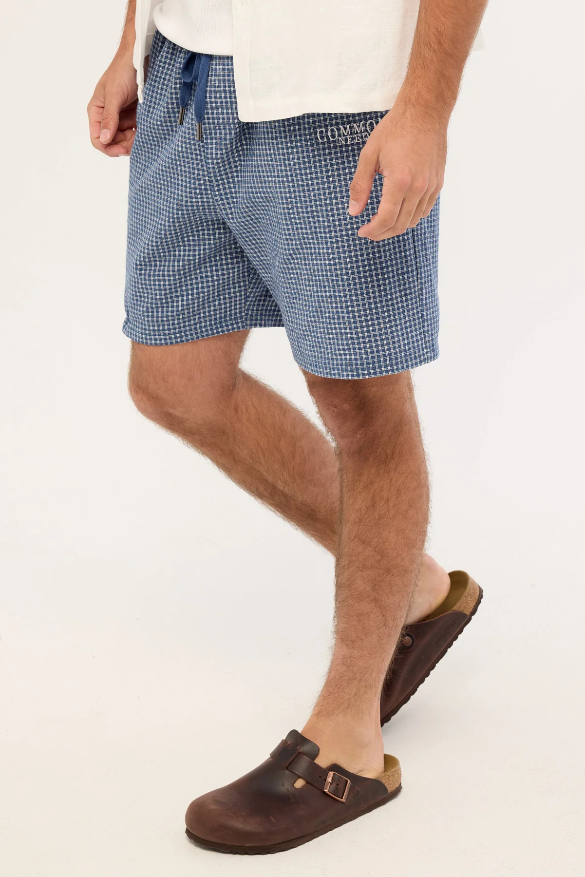 Common Need Flintmore Elastic Waist Short Blue Check - Image 3