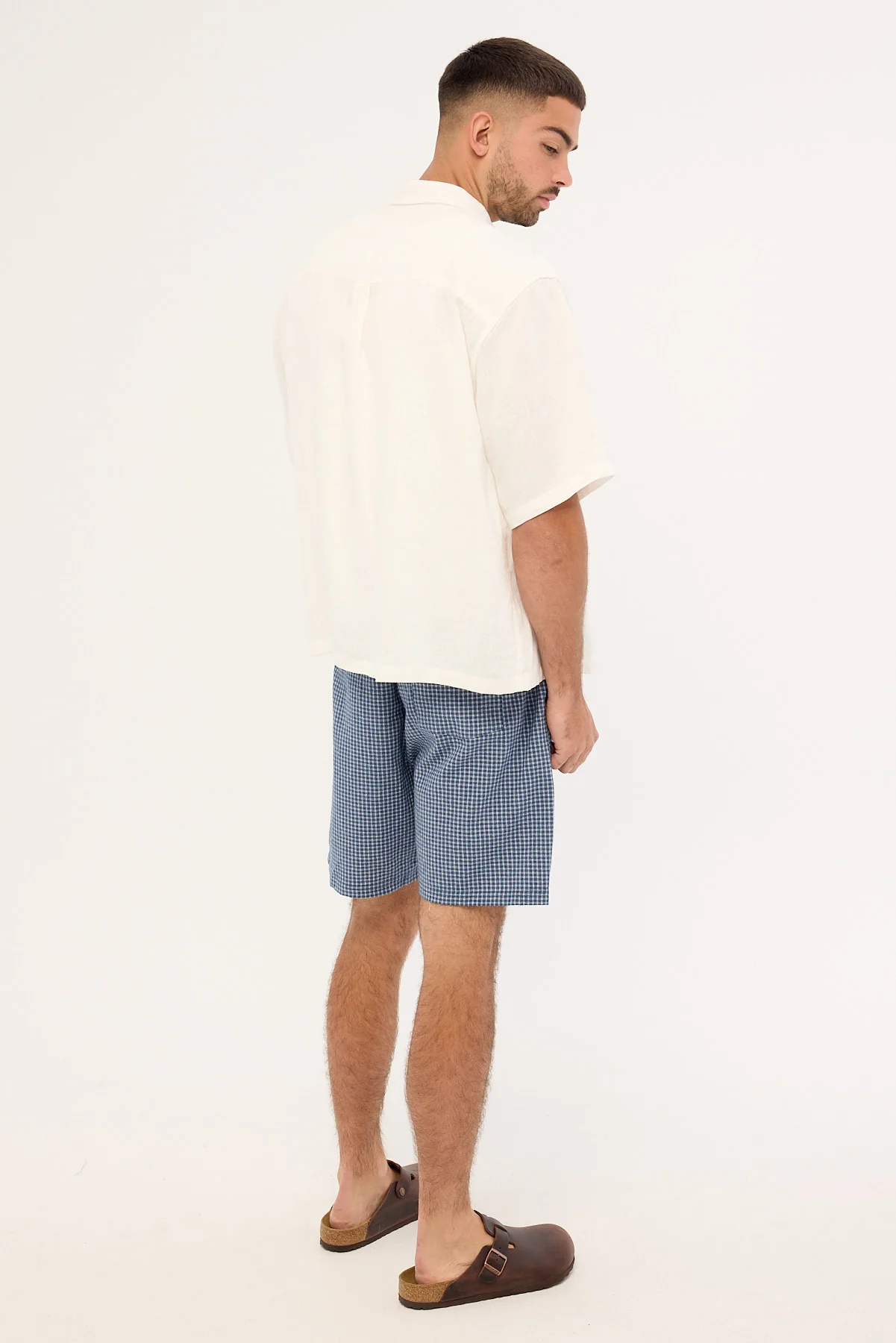 Common Need Flintmore Elastic Waist Short Blue Check - Image 5