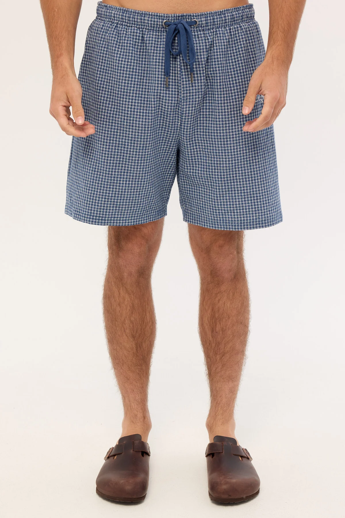 Common Need Flintmore Elastic Waist Short Blue Check - Image 6