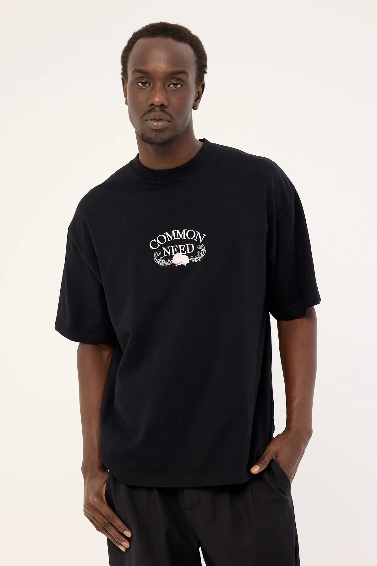 Common Need Floralia Heavyweight Easy Tee Black - Image 3