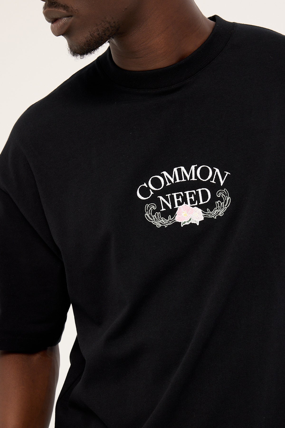 Common Need Floralia Heavyweight Easy Tee Black - Image 4