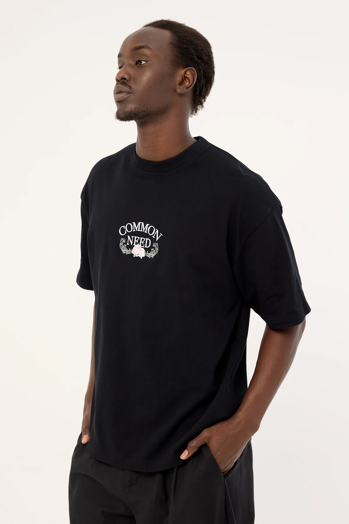 Common Need Floralia Heavyweight Easy Tee Black - Image 5