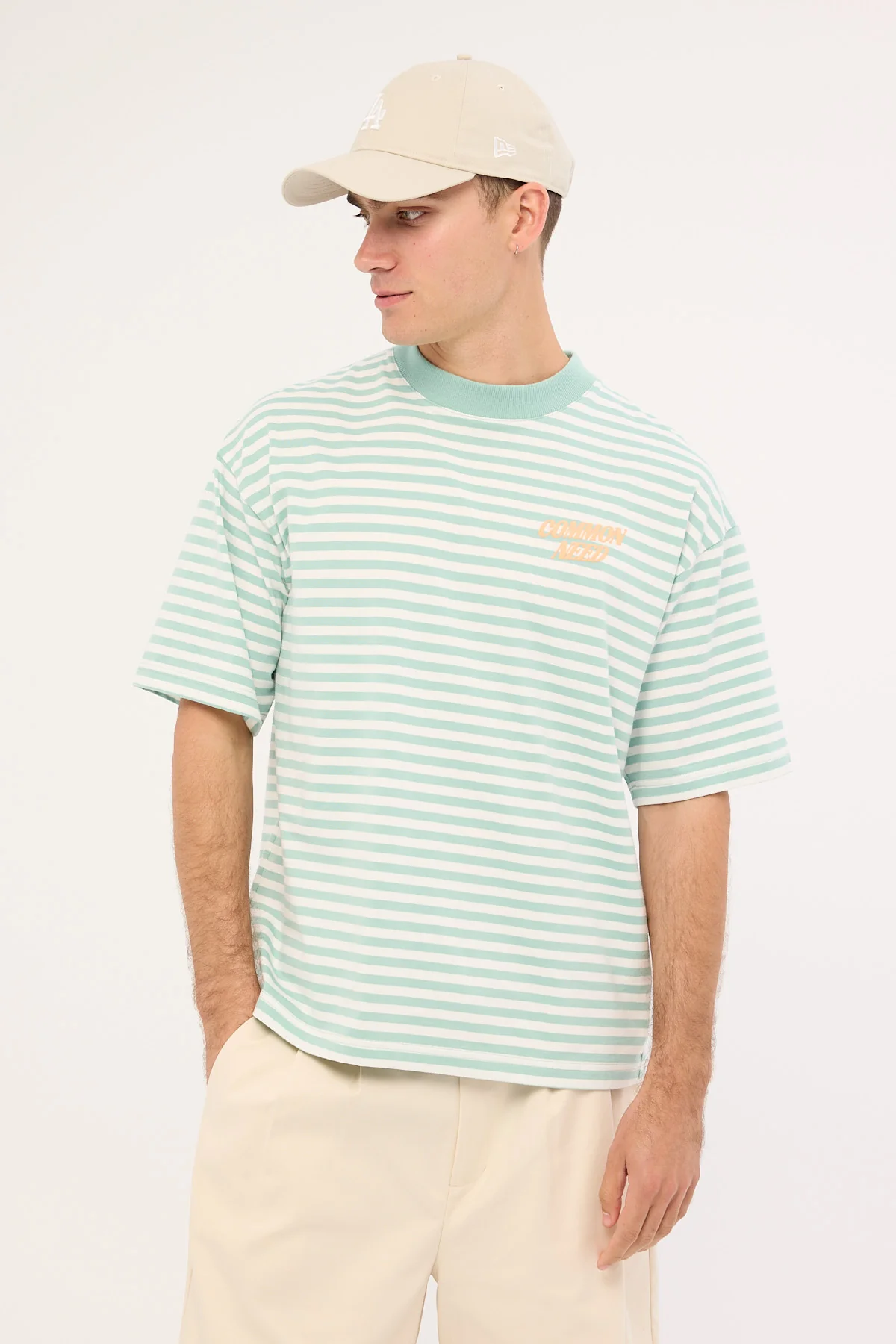 Common Need Flow Easy Tee Sage Stripe - Image 2