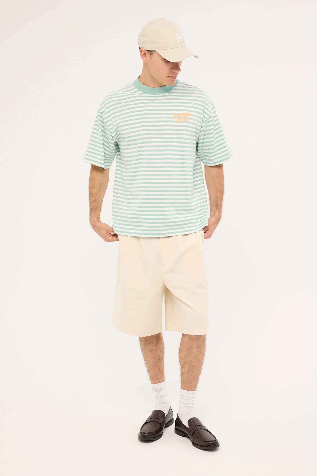 Common Need Flow Easy Tee Sage Stripe - Image 3