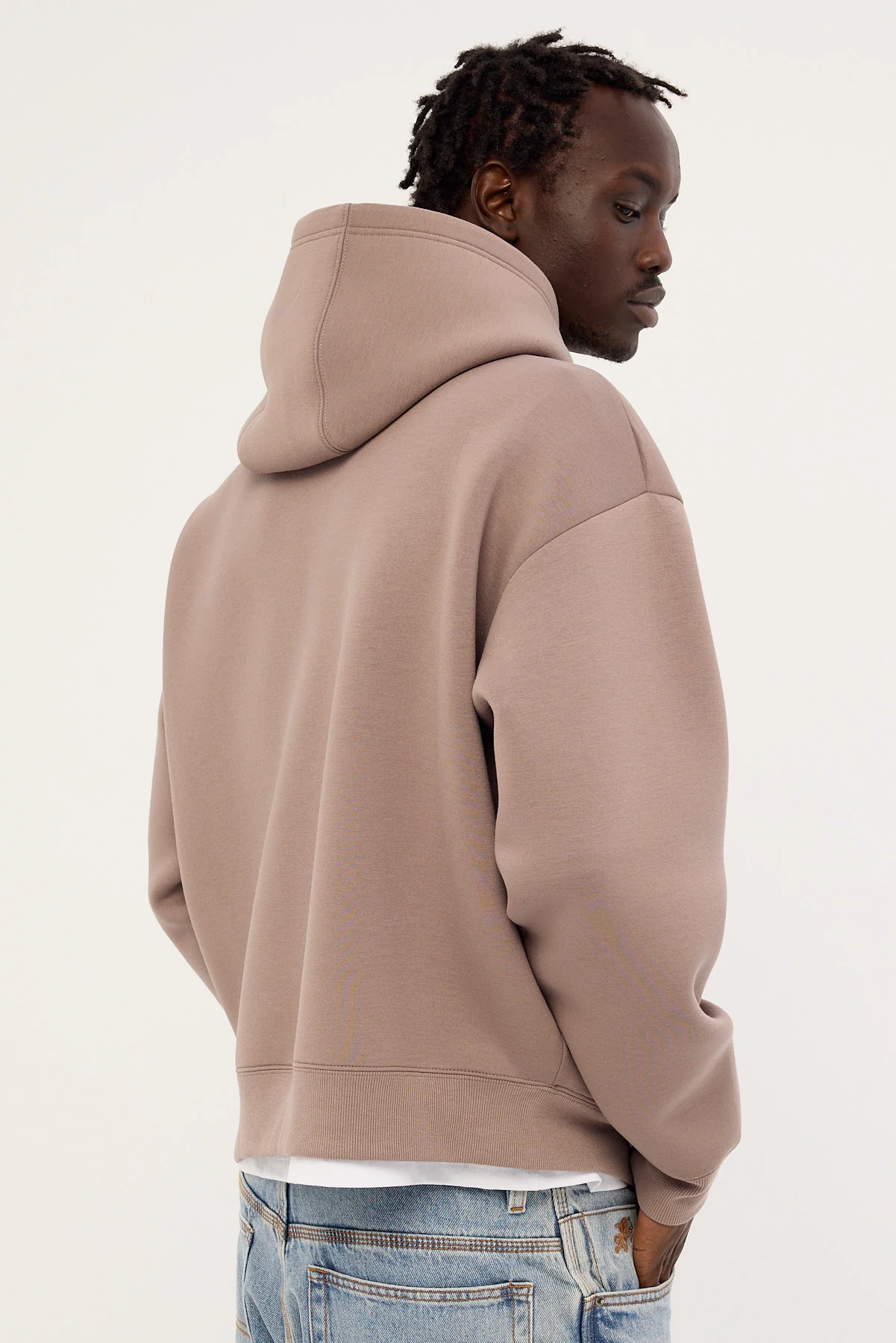 Common Need Focus Boxy Tech Hoodie Taupe - Image 4
