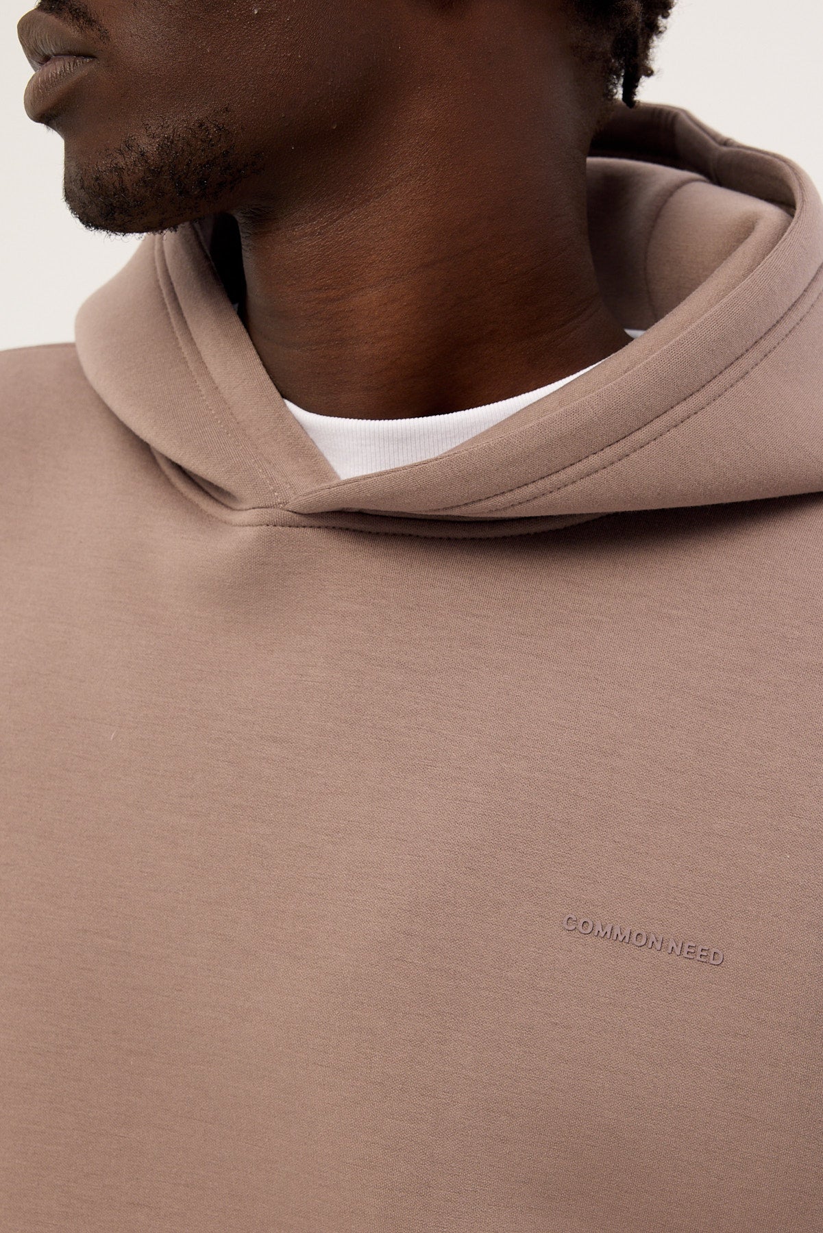 Common Need Focus Boxy Tech Hoodie Taupe - Image 5