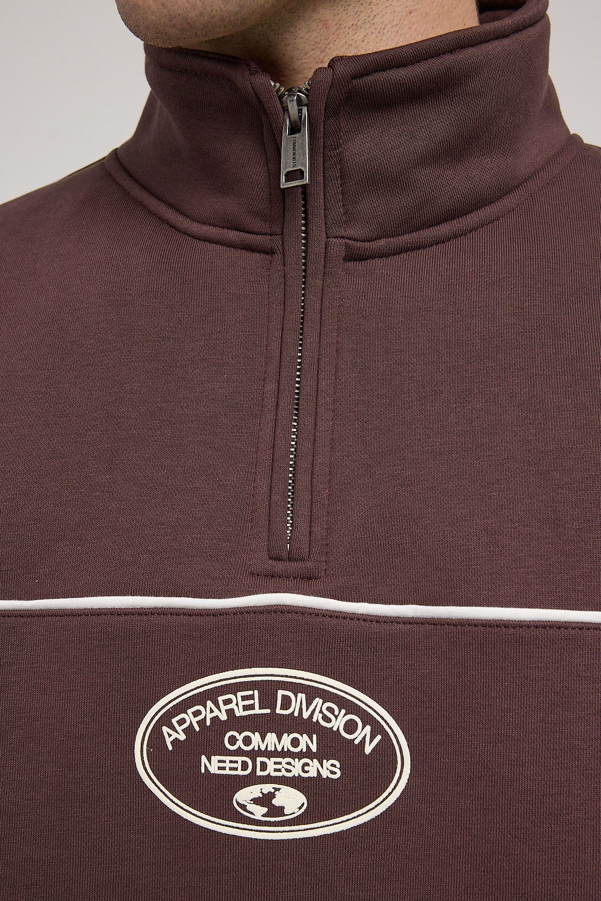 Common Need Form Quarter Zip Sweater Dark Brown - Image 5