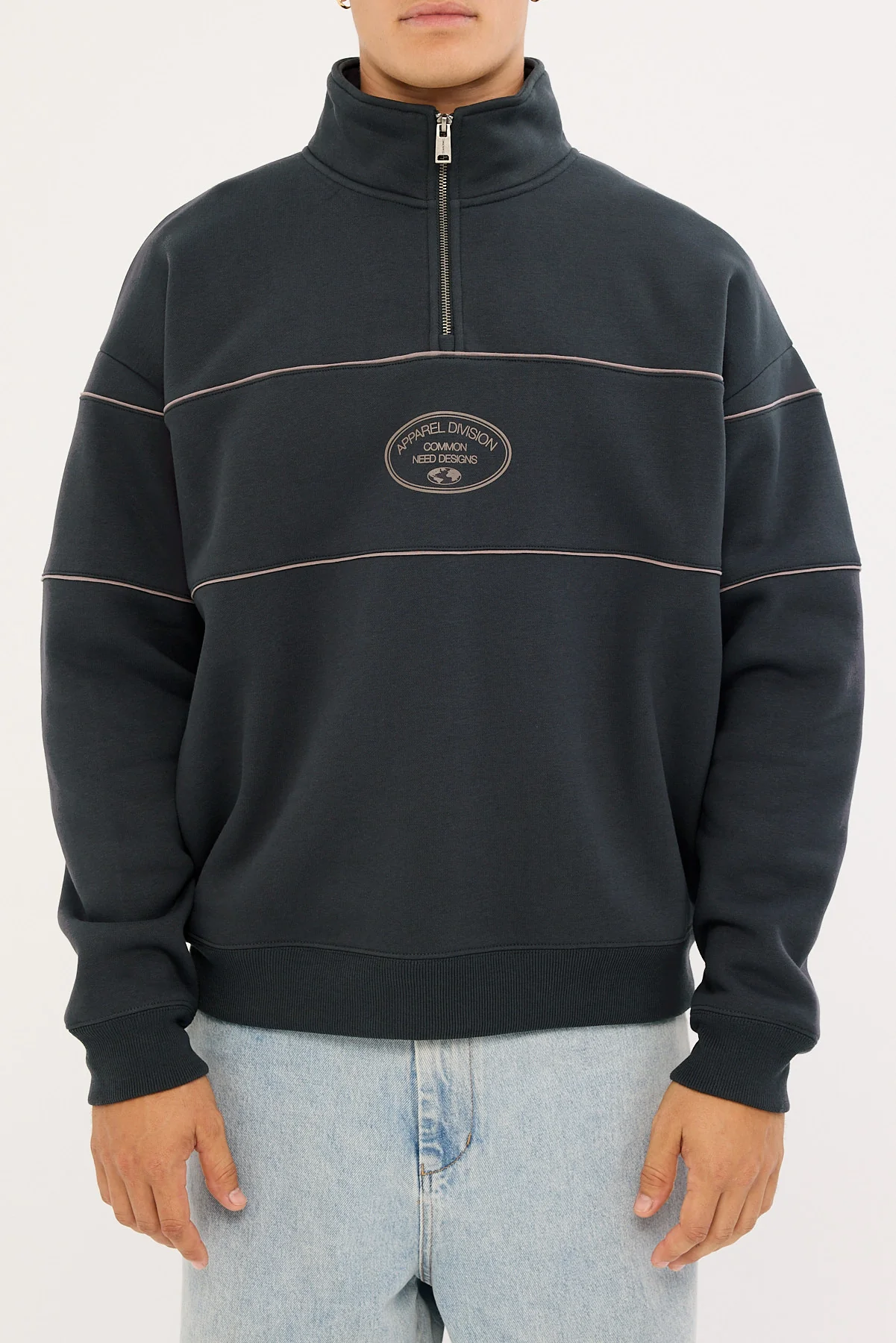 Common Need Form Quarter Zip Sweater Off Black - Image 6