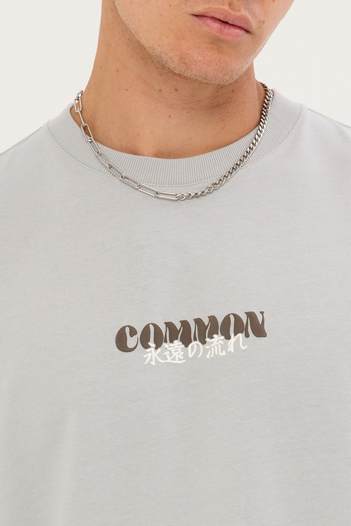 Common Need Formless Heavyweight Easy Tee Ice Grey - Image 4