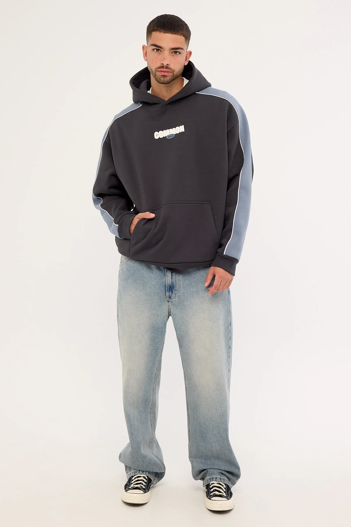 Common Need Gallery Boxy Hoodie Navy - Image 2