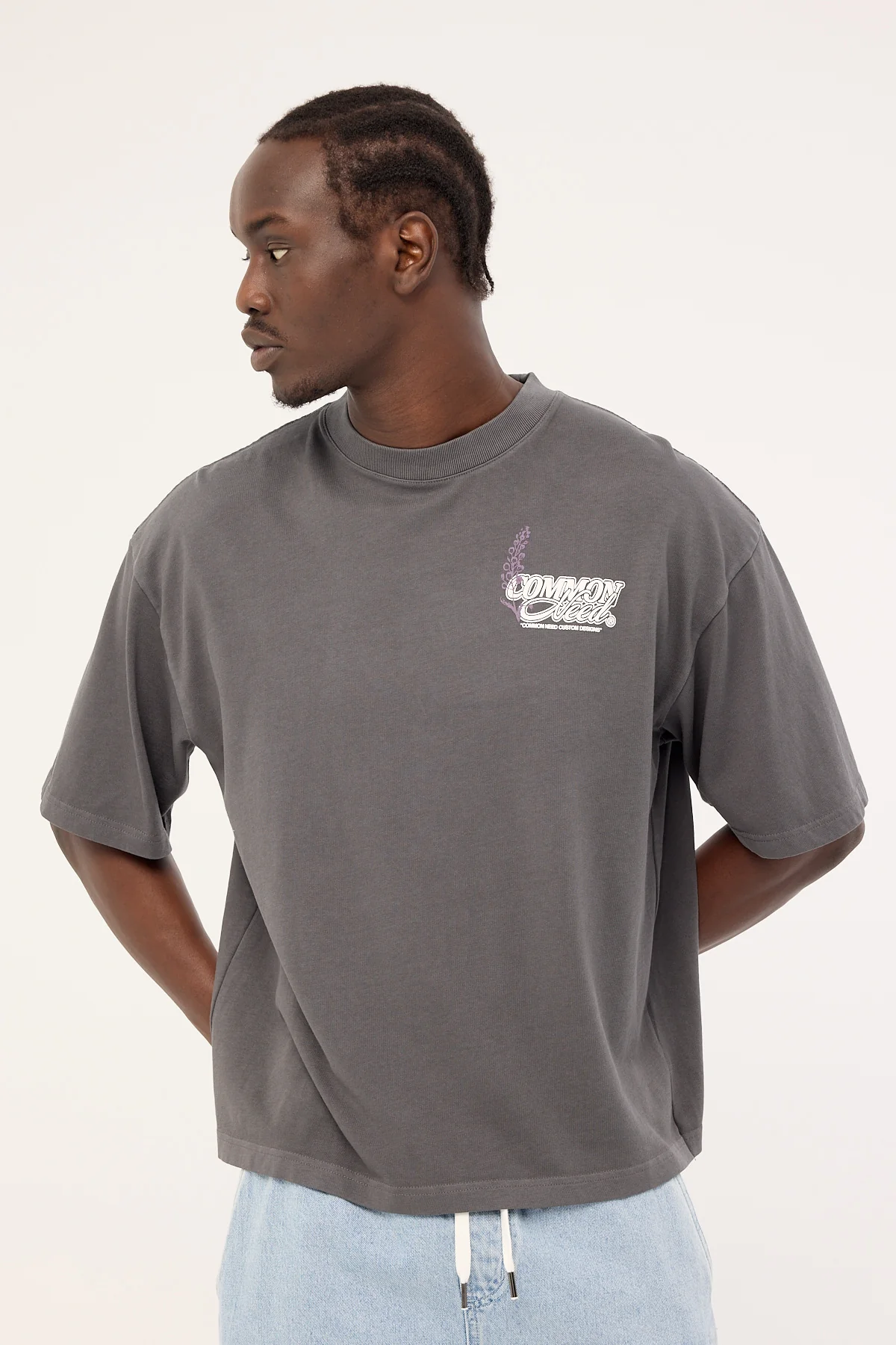 Common Need Garden Cropped Heavyweight Easy Tee Washed Black - Image 3