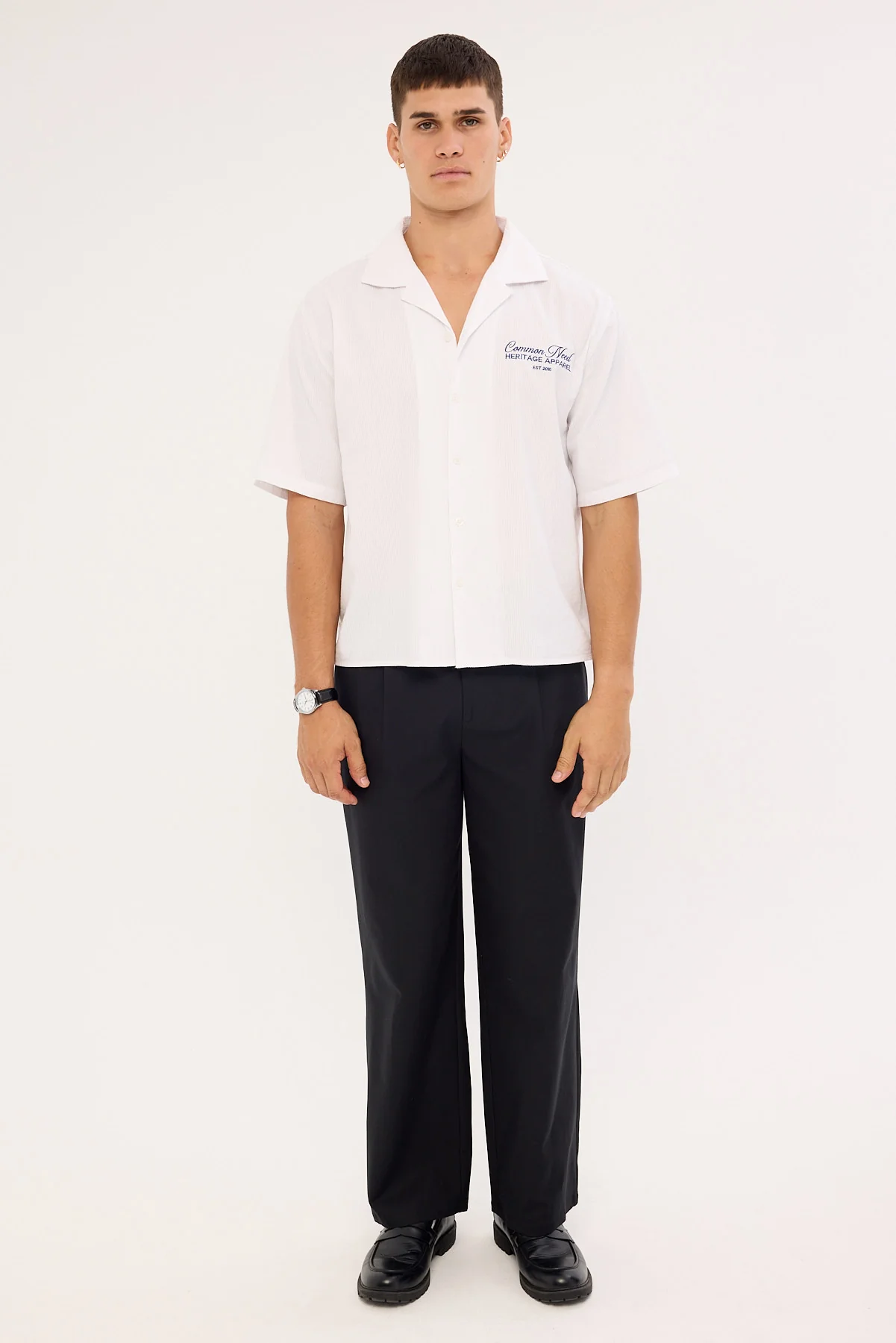 Common Need Garrison Pleated Tailored Trouser Black