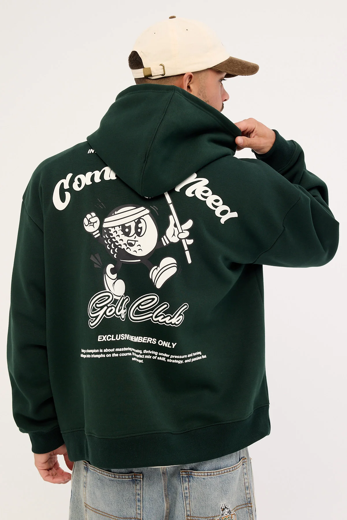 Common Need Golfing Boxy Hoodie Dark Green