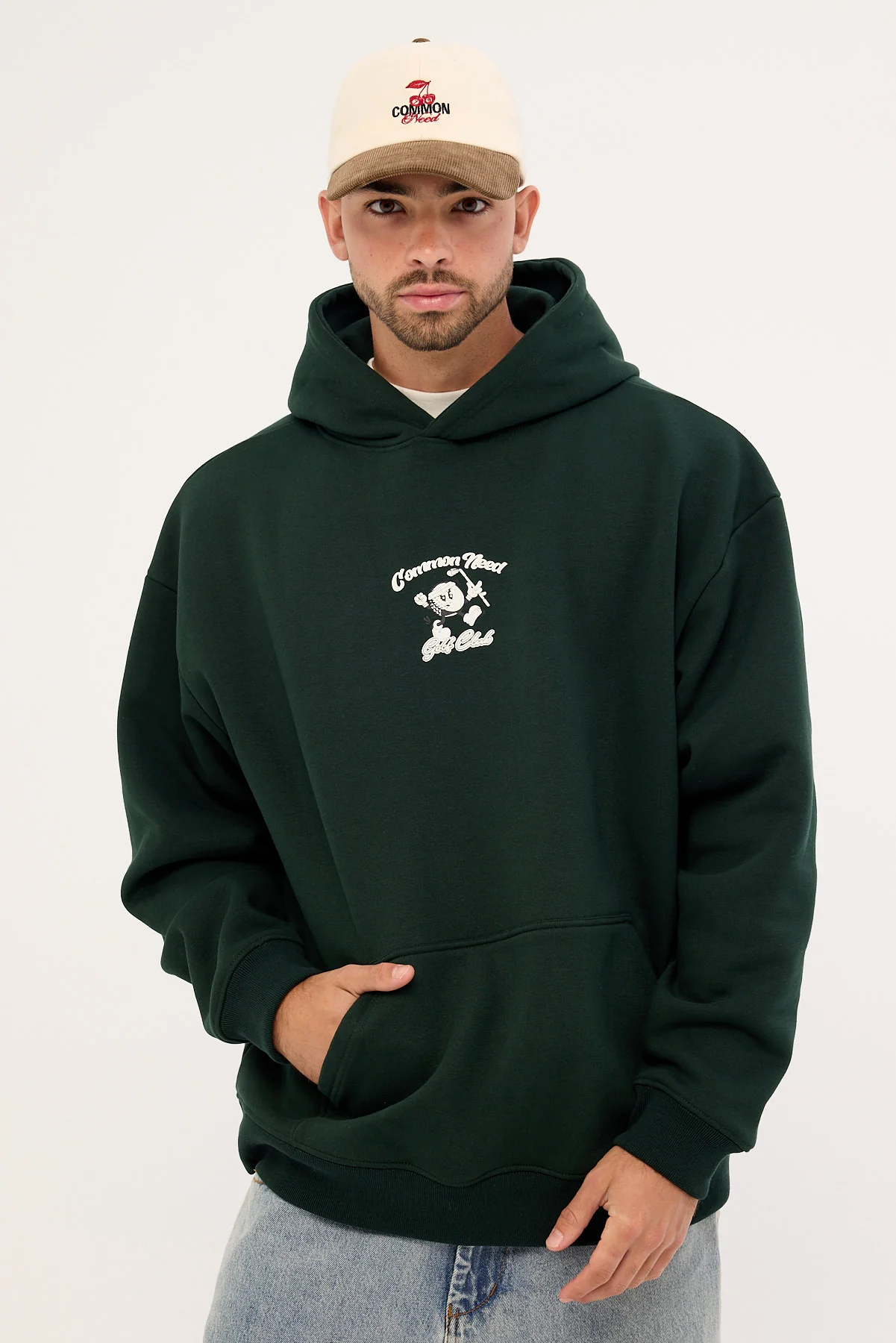Common Need Golfing Boxy Hoodie Dark Green - Image 3