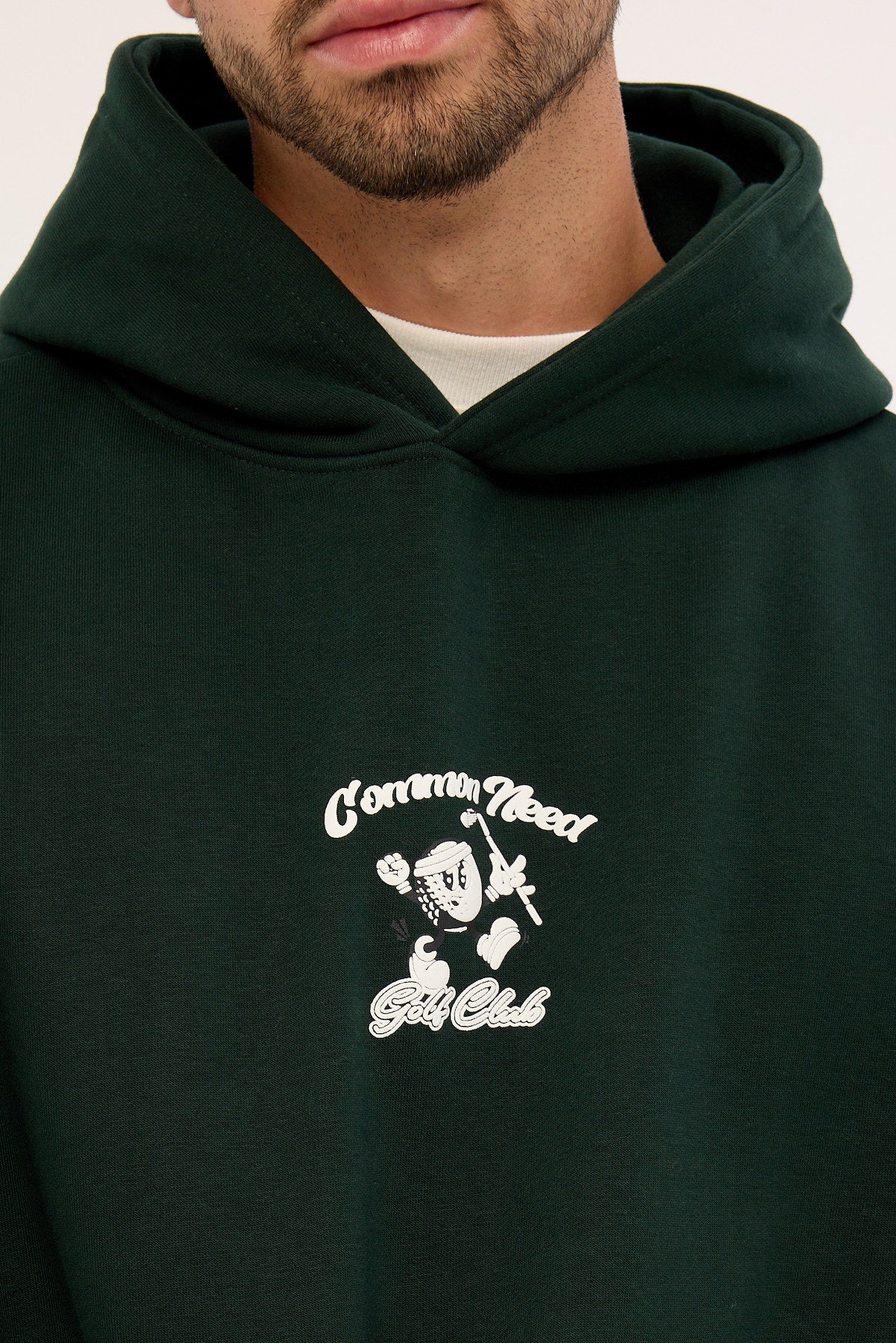 Common Need Golfing Boxy Hoodie Dark Green - Image 4