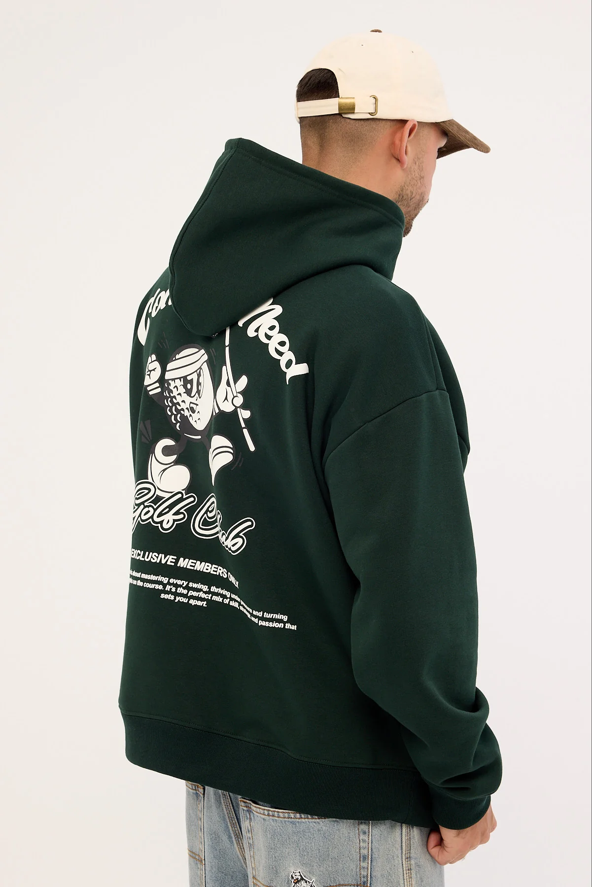 Common Need Golfing Boxy Hoodie Dark Green - Image 6