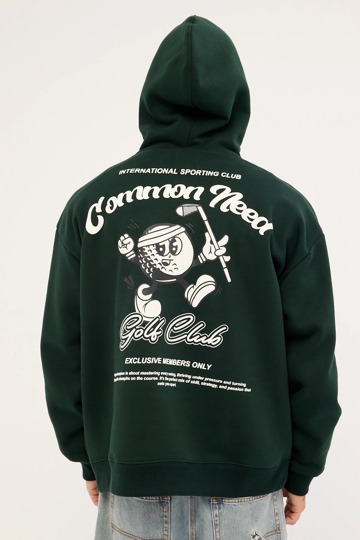 Common Need Golfing Boxy Hoodie Dark Green - Image 7