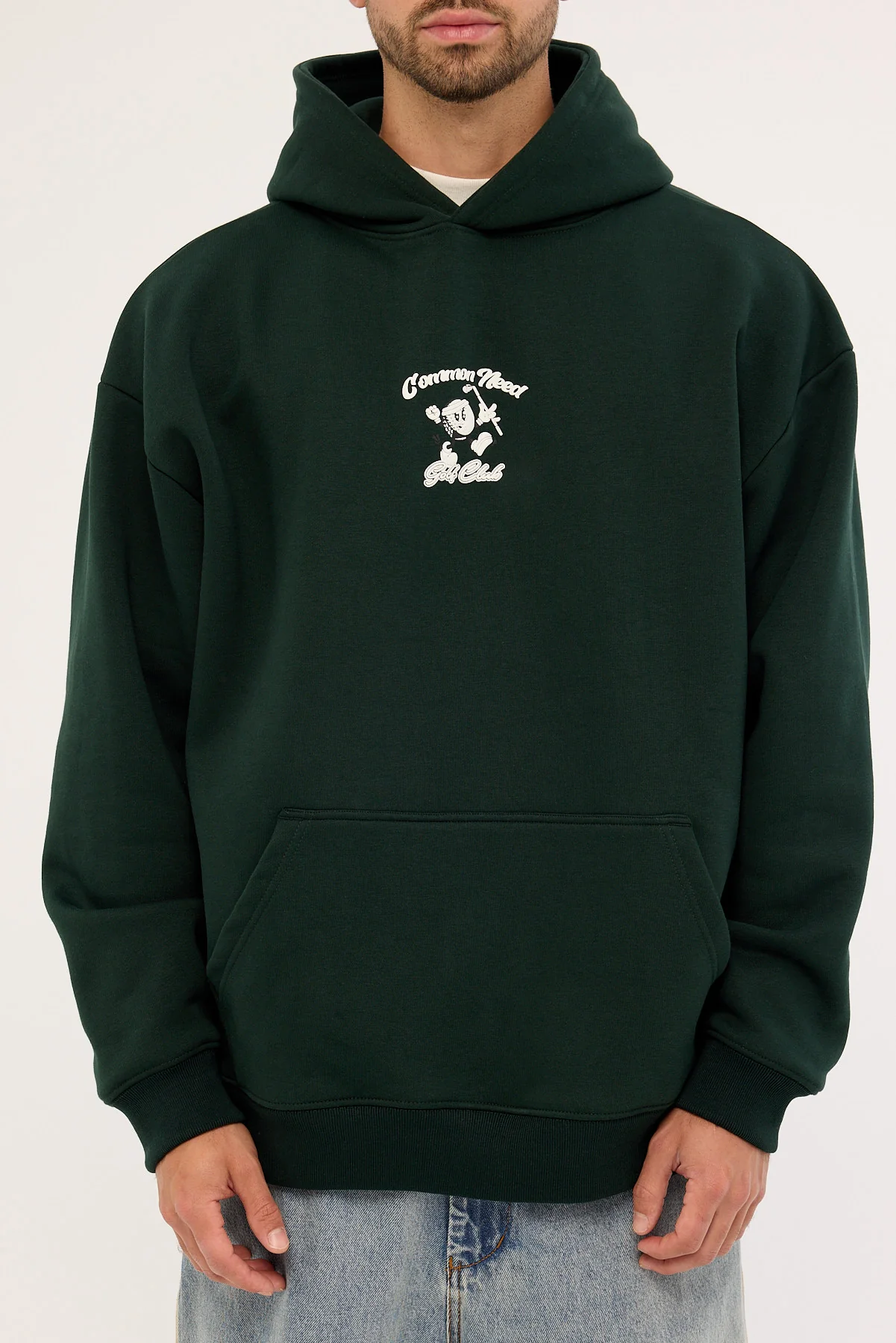 Common Need Golfing Boxy Hoodie Dark Green - Image 8