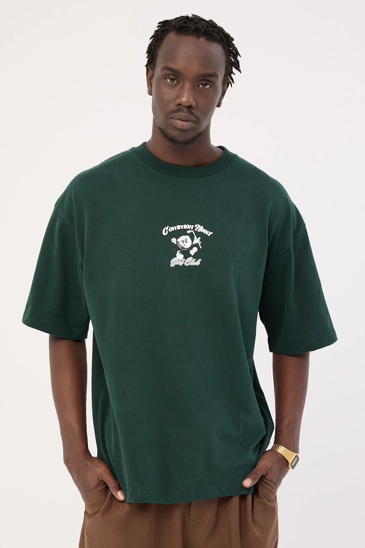 Common Need Golfing Brushed Easy Tee Dark Green - Image 3