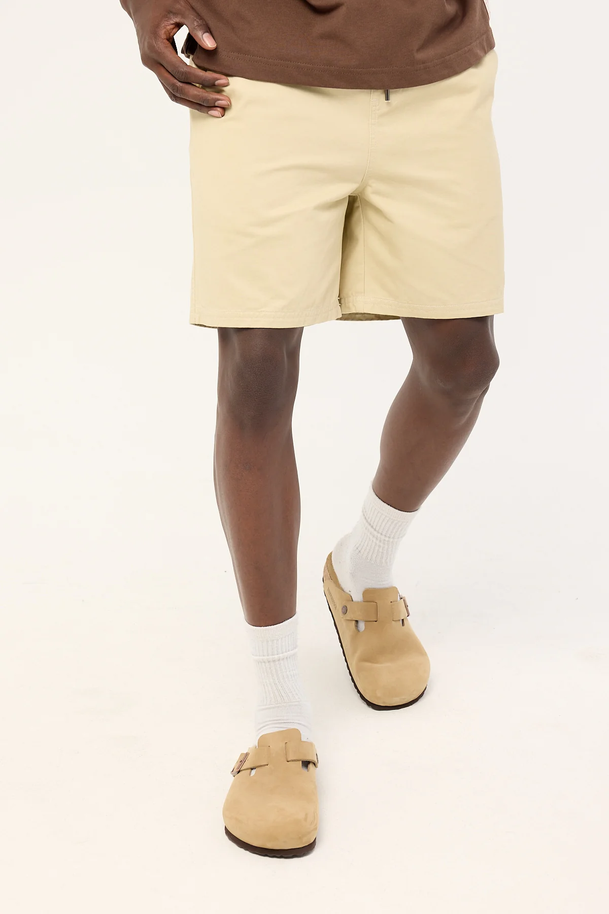 Common Need Habitat Elastic Waist Short Washed Off White - Image 2