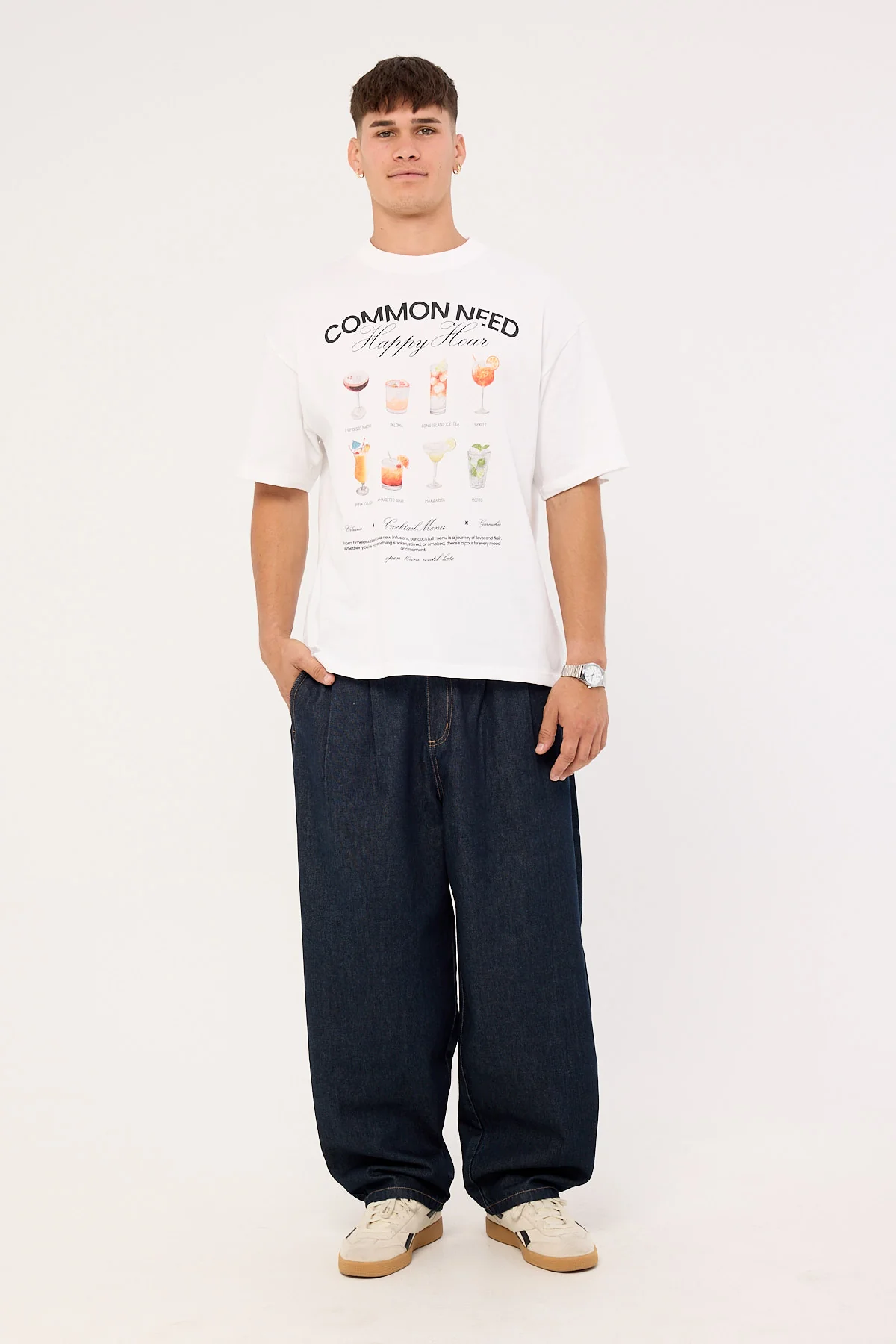 Common Need Happy Hour Heavyweight Easy Tee White - Image 2