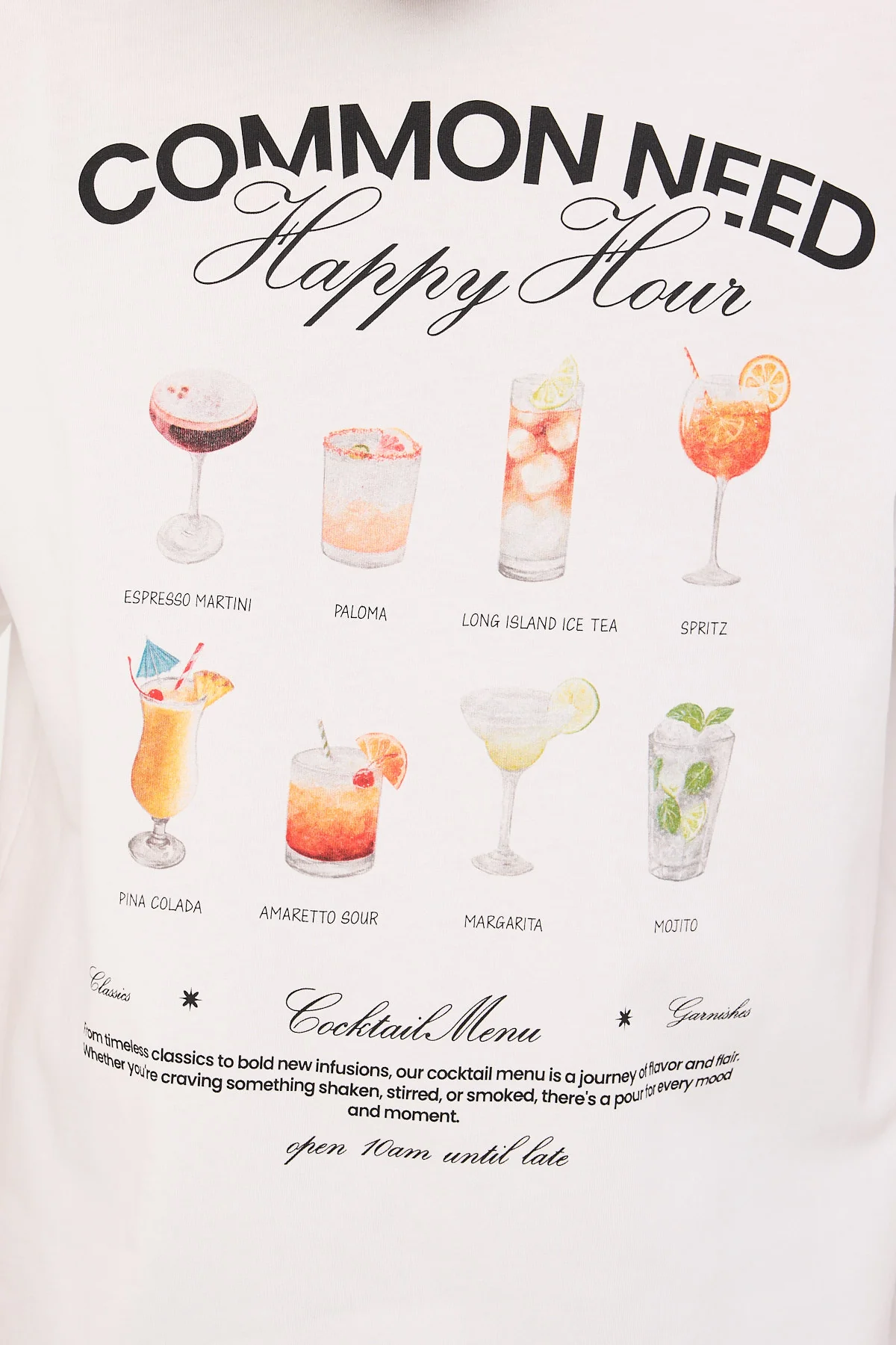 Common Need Happy Hour Heavyweight Easy Tee White - Image 3