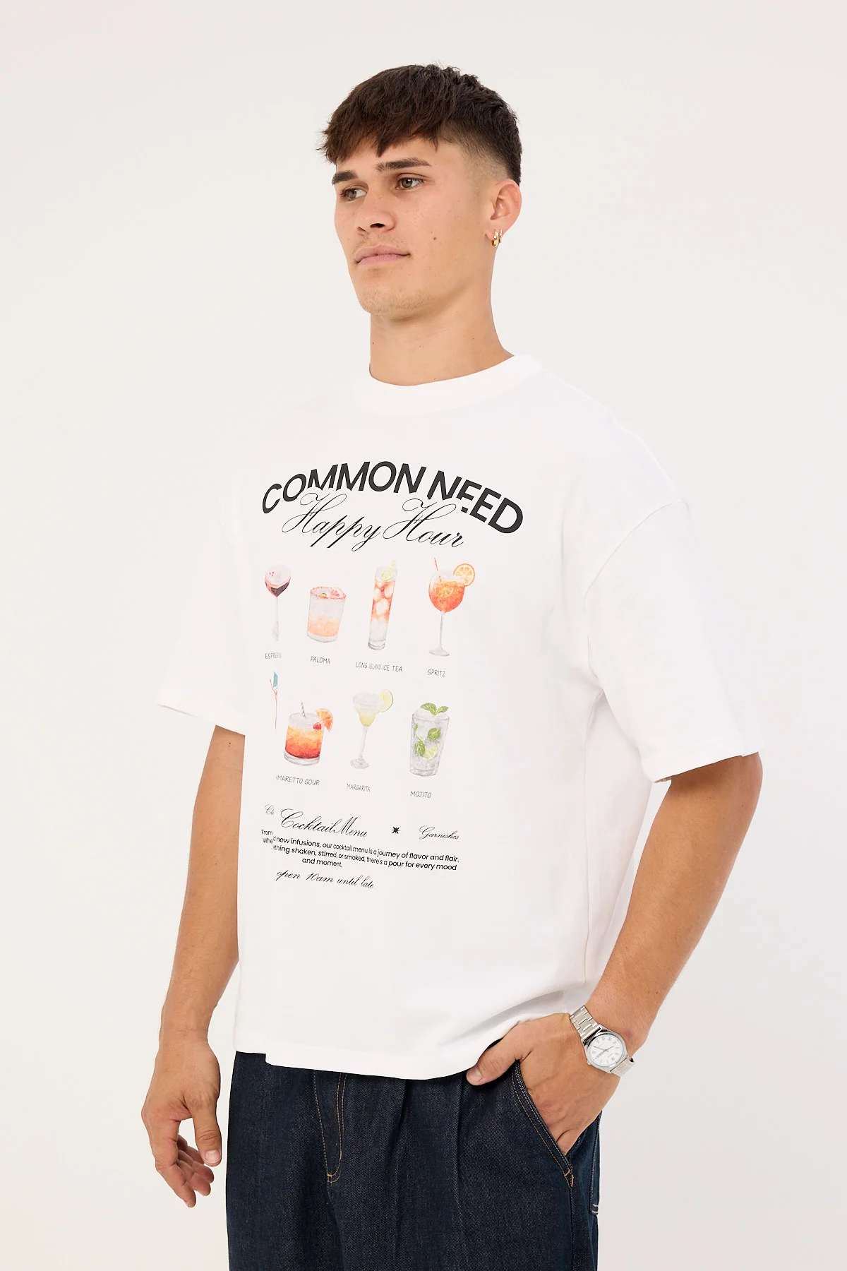 Common Need Happy Hour Heavyweight Easy Tee White - Image 4