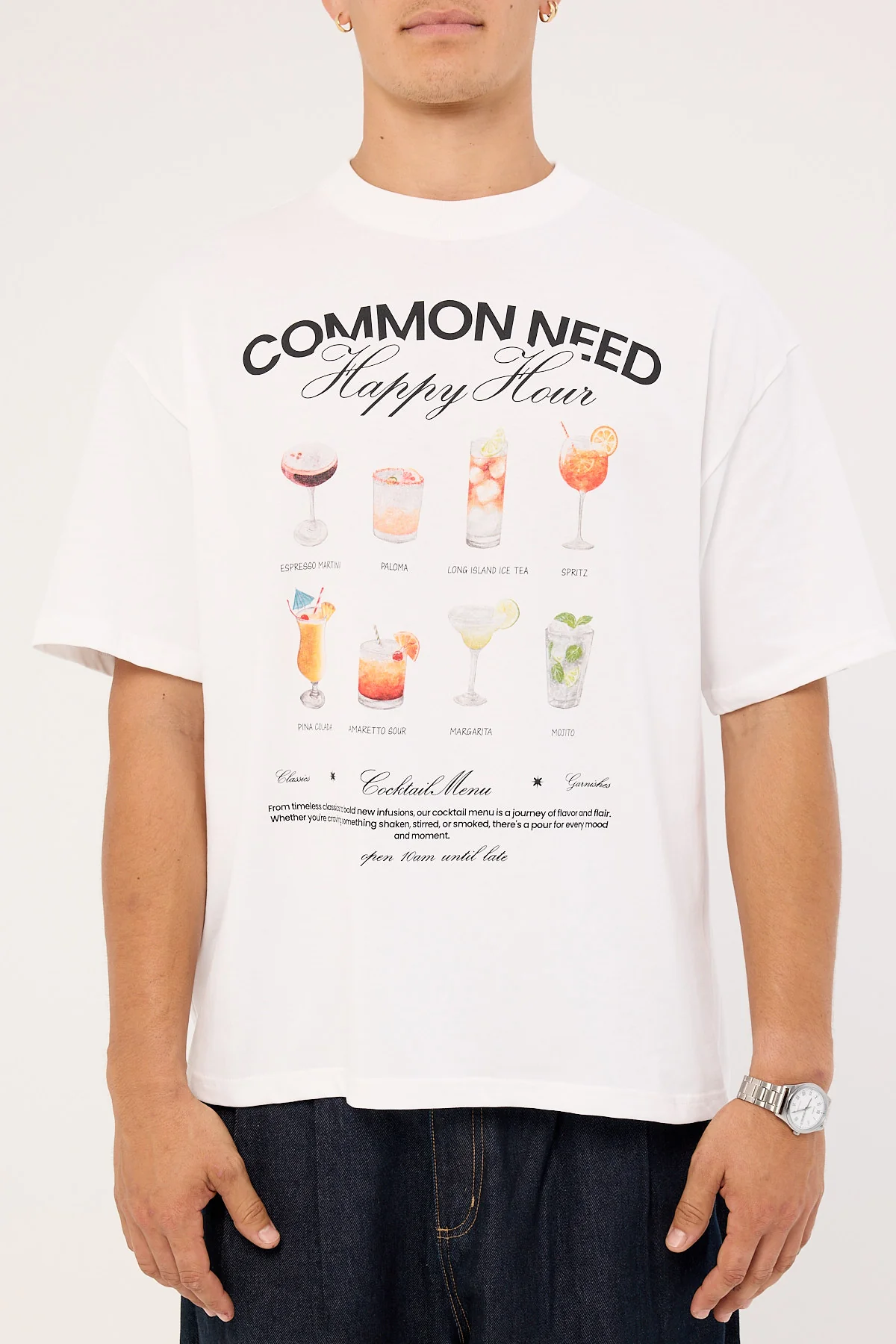 Common Need Happy Hour Heavyweight Easy Tee White - Image 6
