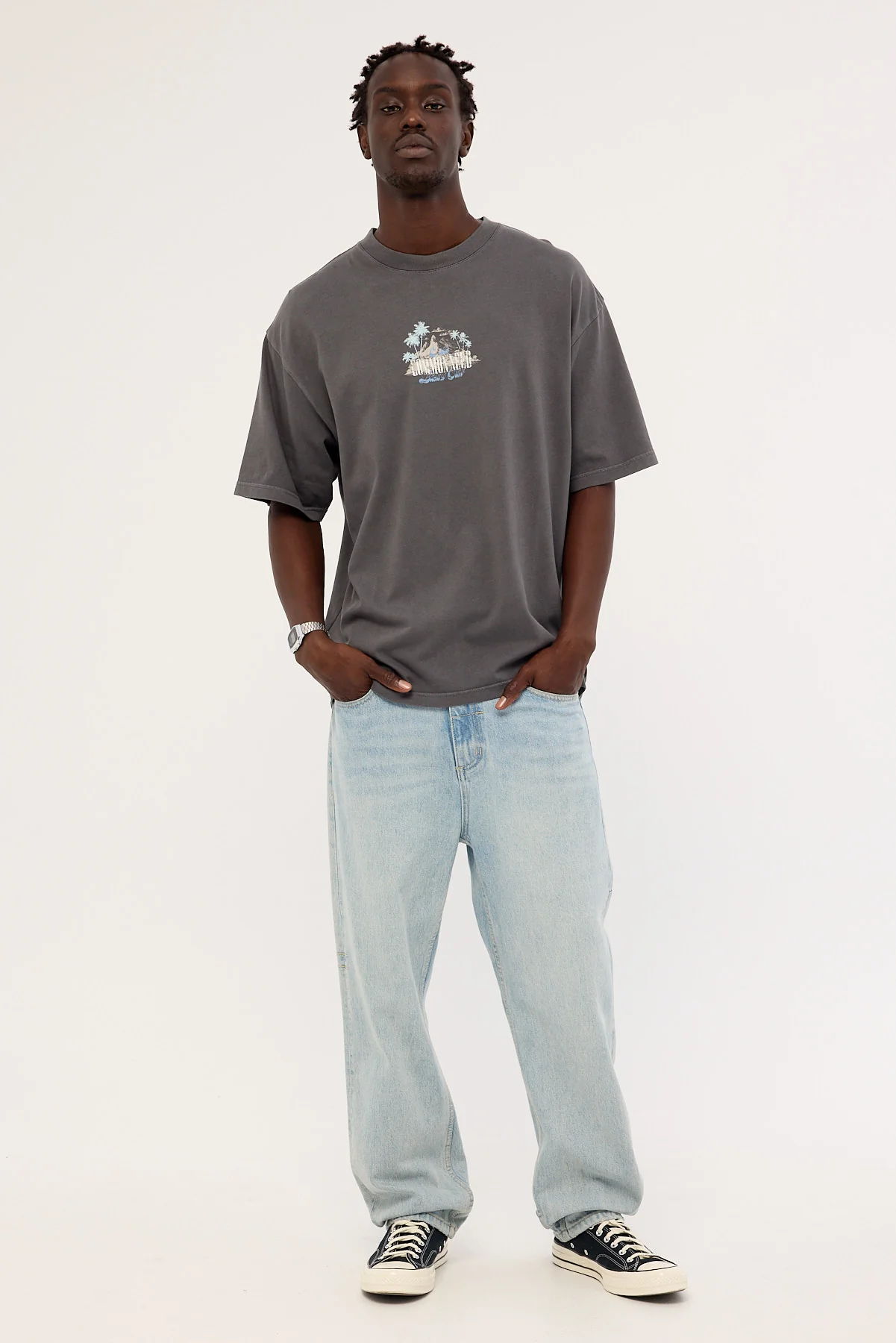 Common Need Horizon Heavyweight Easy Tee Washed Black - Image 2