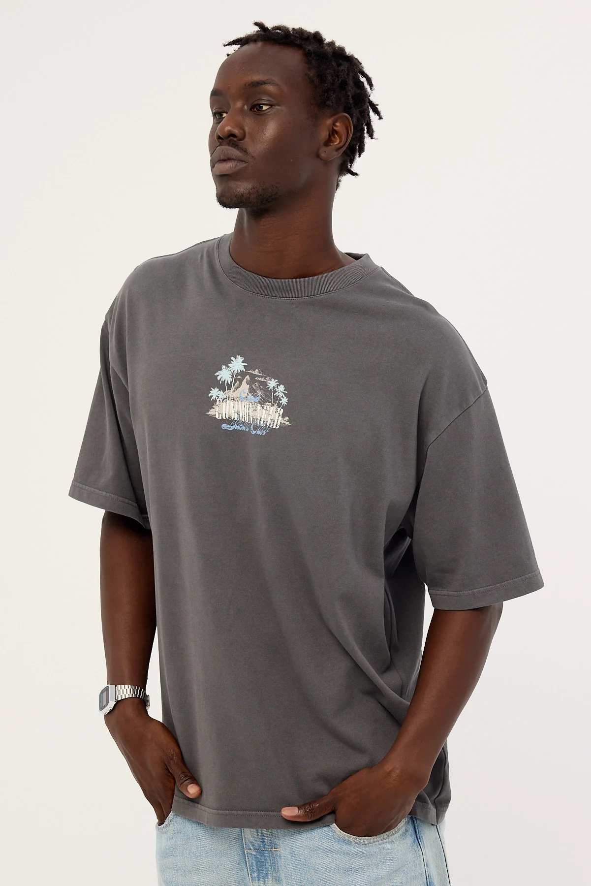 Common Need Horizon Heavyweight Easy Tee Washed Black - Image 4