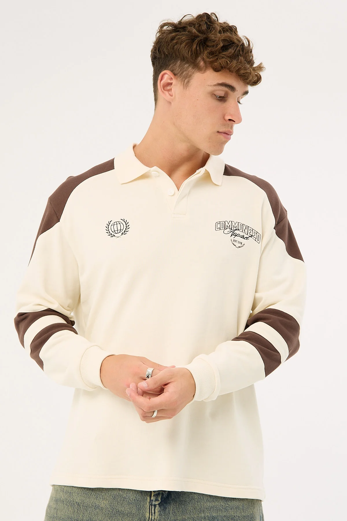 Common Need Imperium Rugby Shirt Off White/Brown - Image 3