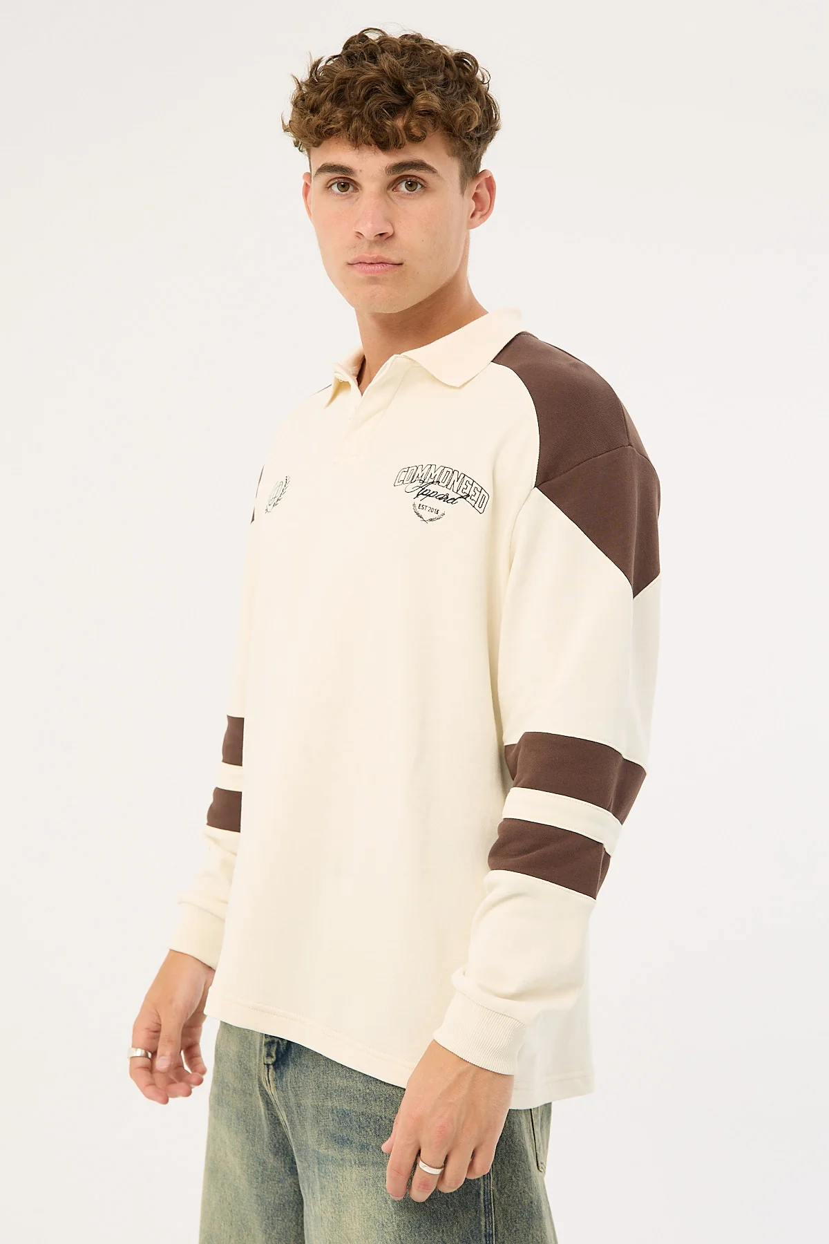 Common Need Imperium Rugby Shirt Off White/Brown - Image 4