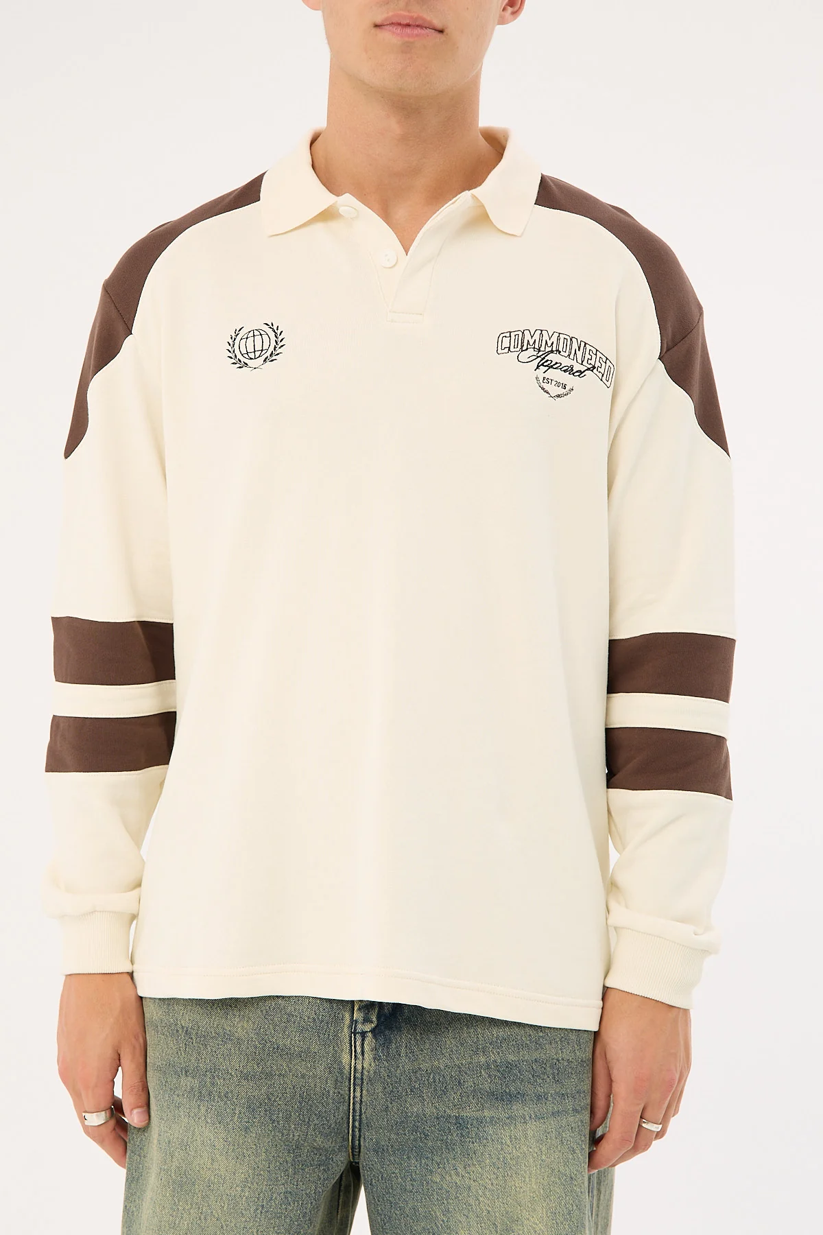 Common Need Imperium Rugby Shirt Off White/Brown - Image 9