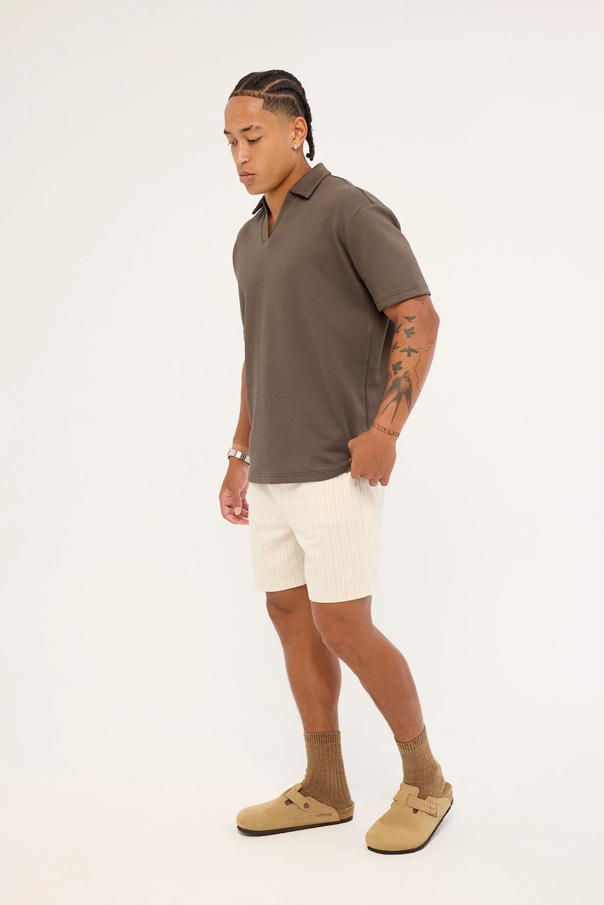 Common Need Jetty Elastic Waist Short Oat Stripe - Image 4