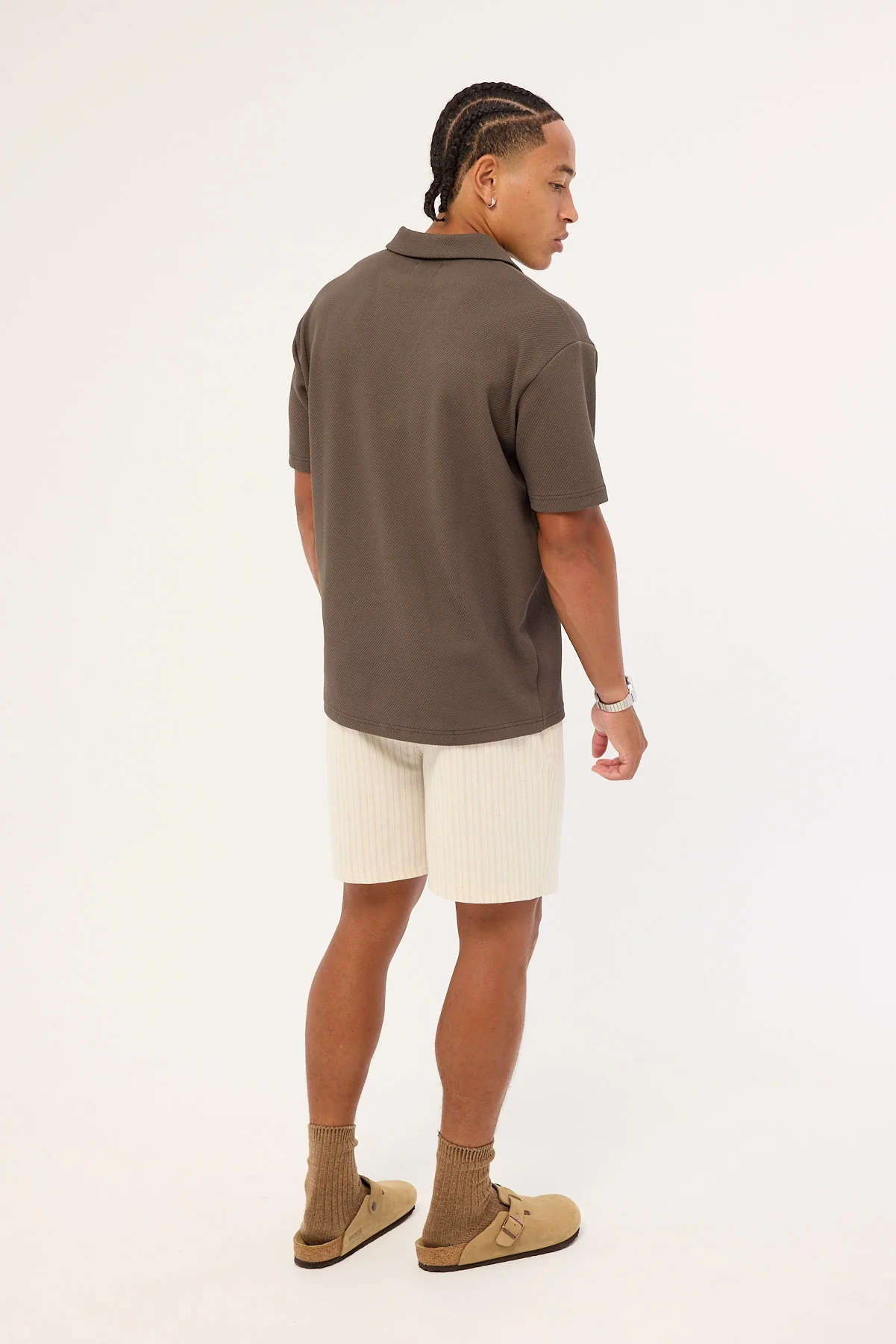 Common Need Jetty Elastic Waist Short Oat Stripe - Image 5