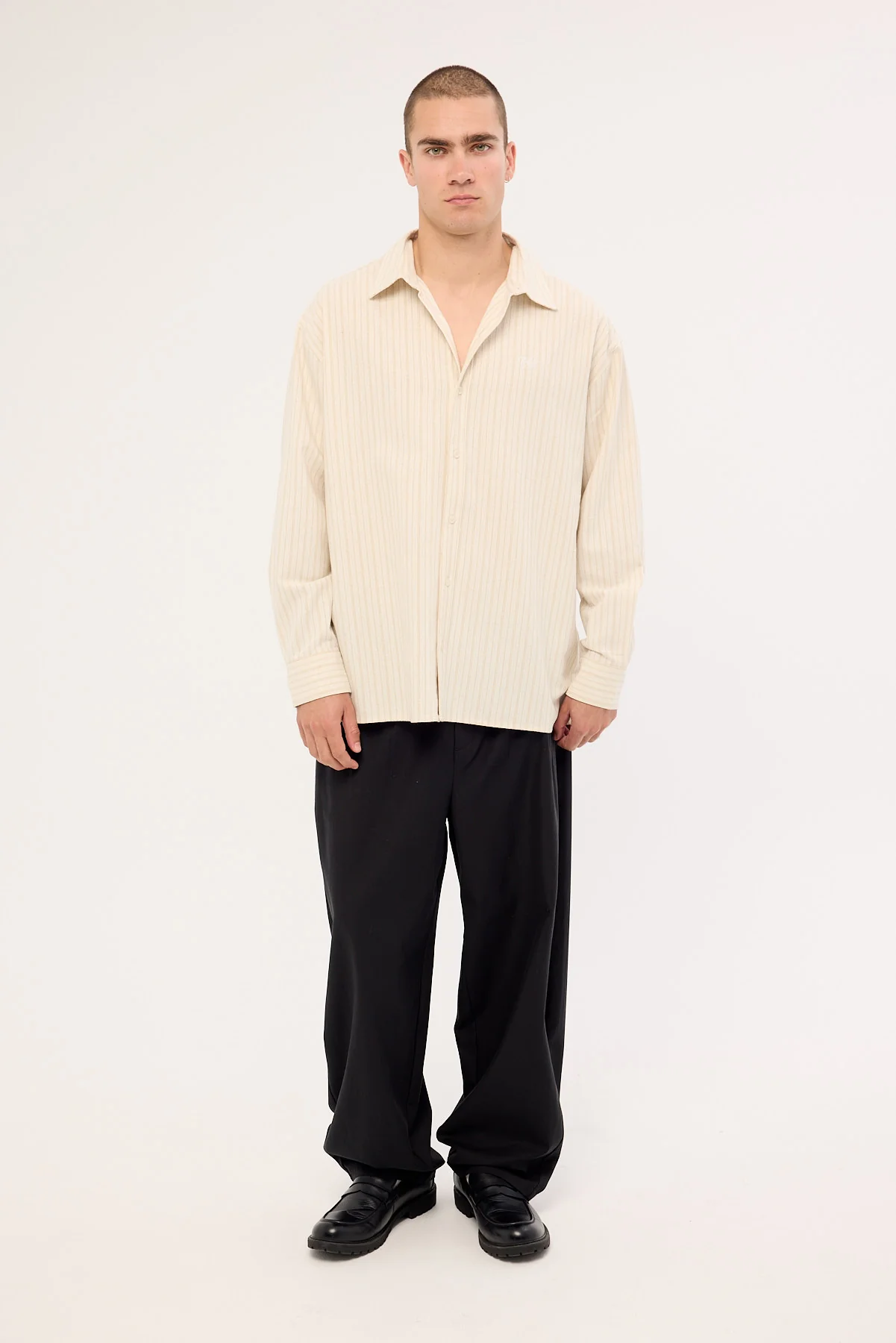 Common Need Jetty Long Sleeve Shirt Oat Stripe - Image 2