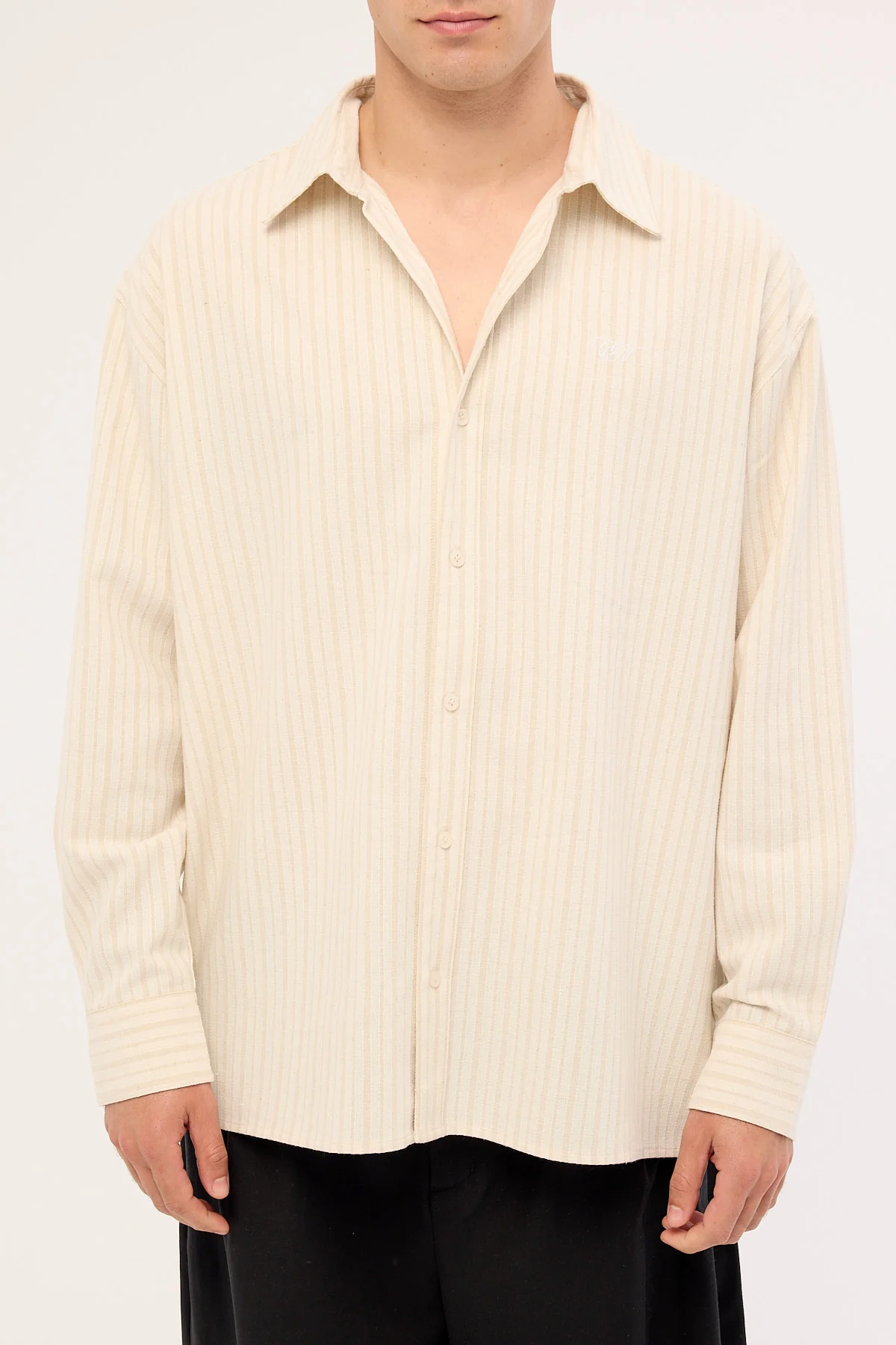 Common Need Jetty Long Sleeve Shirt Oat Stripe - Image 6