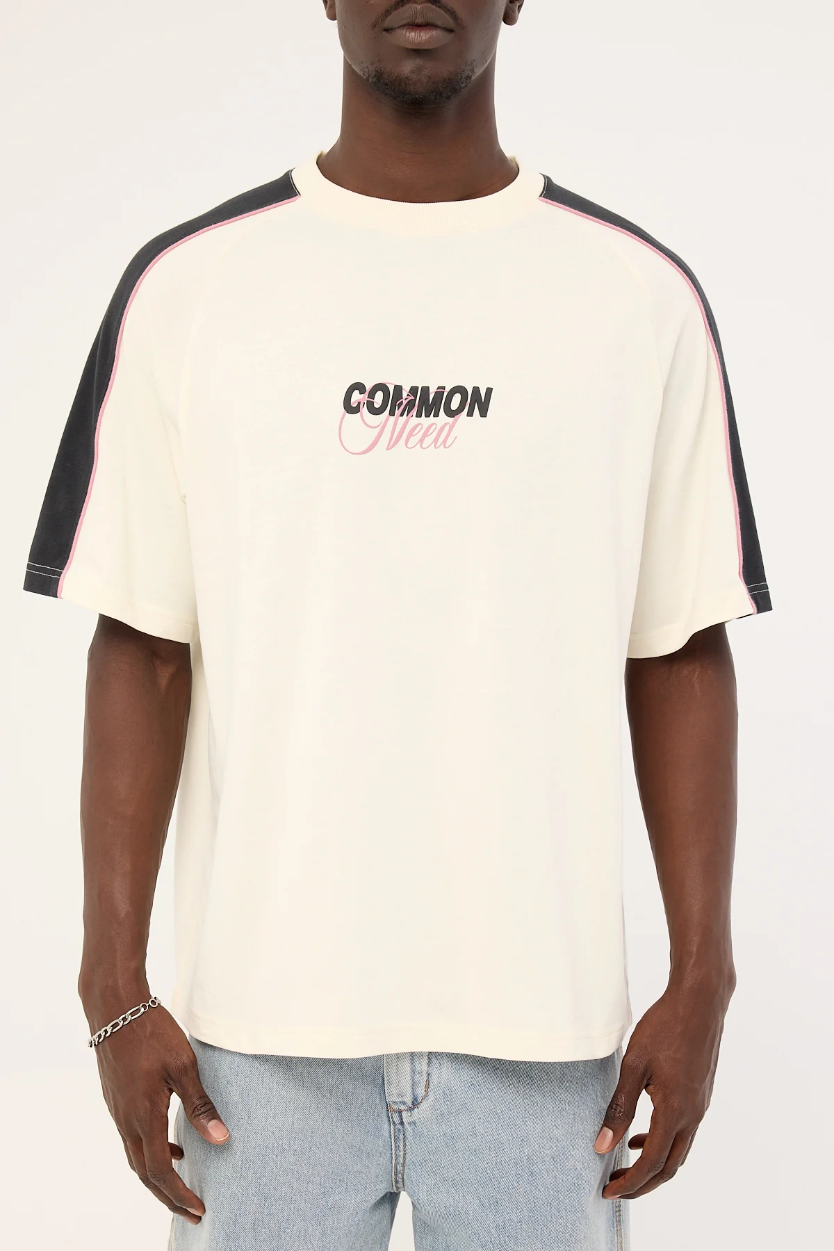 Common Need Knox Raglan Heavyweight Easy Tee Off White/Onyx - Image 7