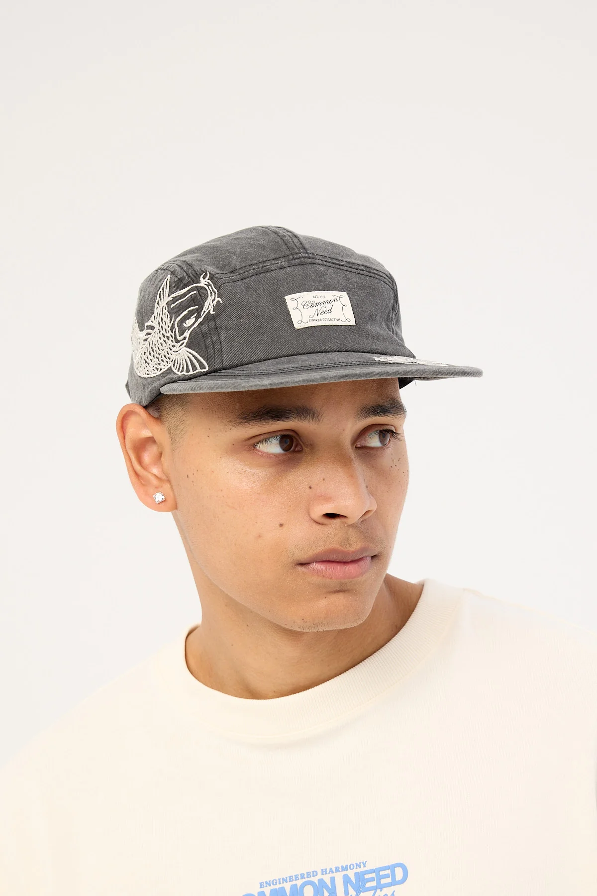 Common Need Koi 5 Panel Cap Washed Black - Image 2