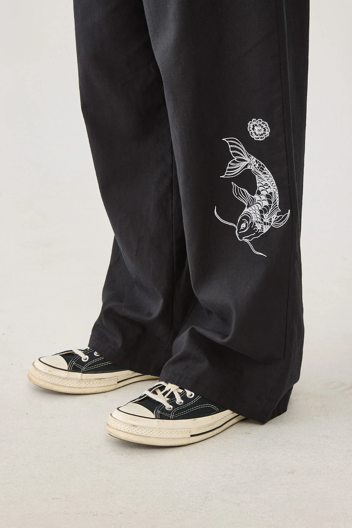 Common Need Koi Fish Baggy Linen Pant Black - Image 6