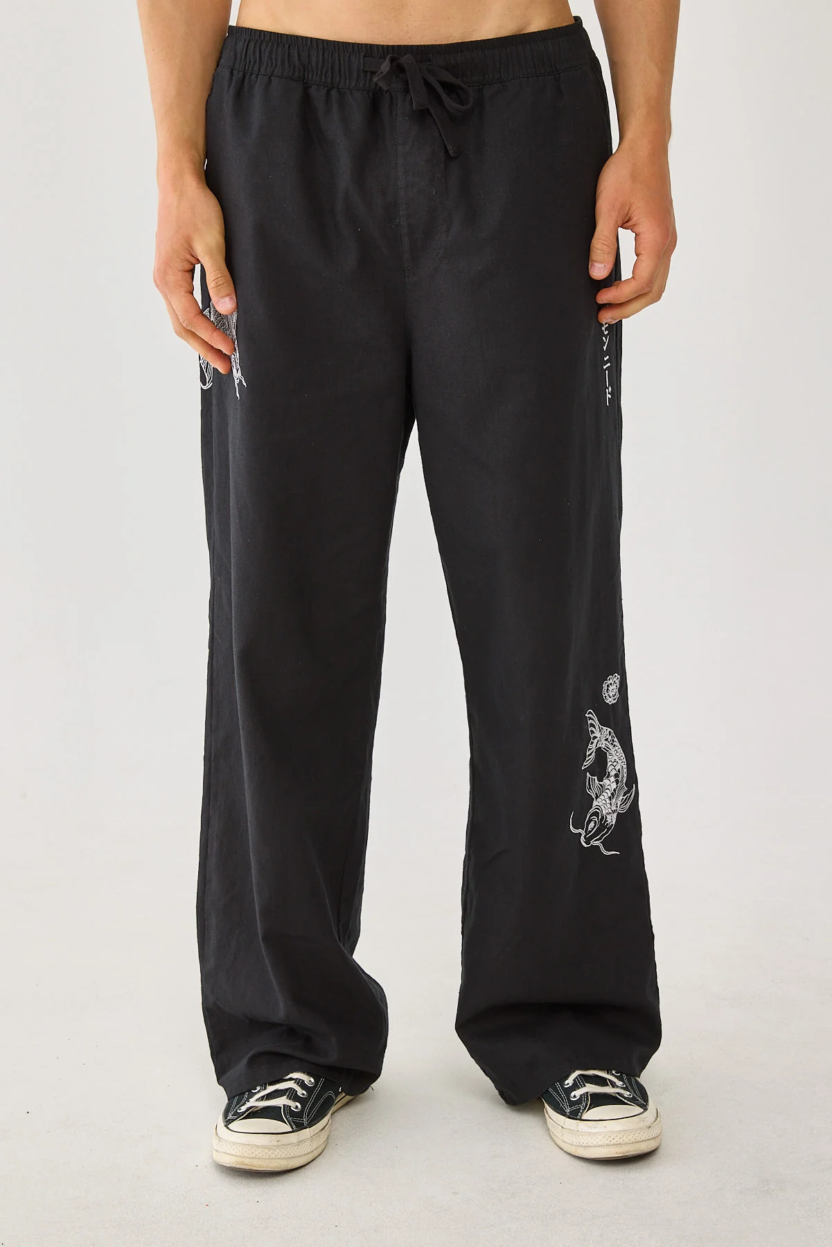Common Need Koi Fish Baggy Linen Pant Black - Image 8
